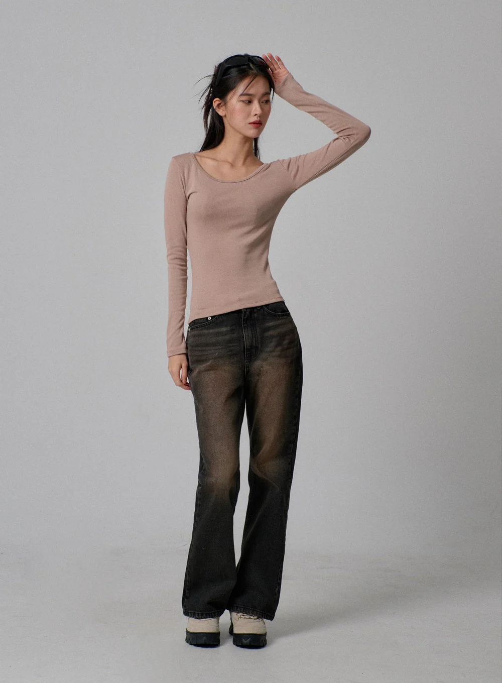 Vintage Wash Bootcut Jeans IJ310 - Image 9