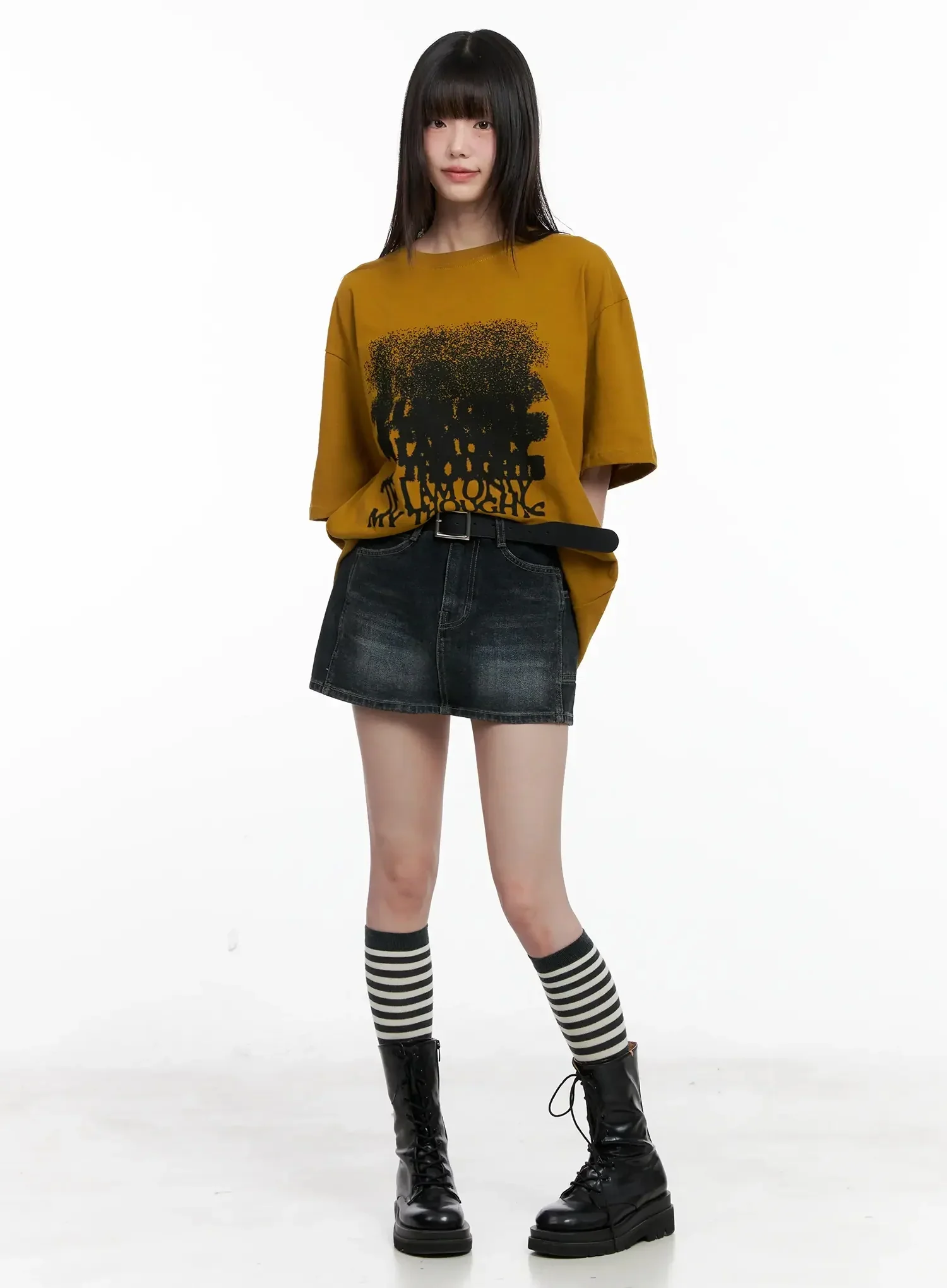 Vintage Wash Denim Mini Skirt IL531 - Image 10