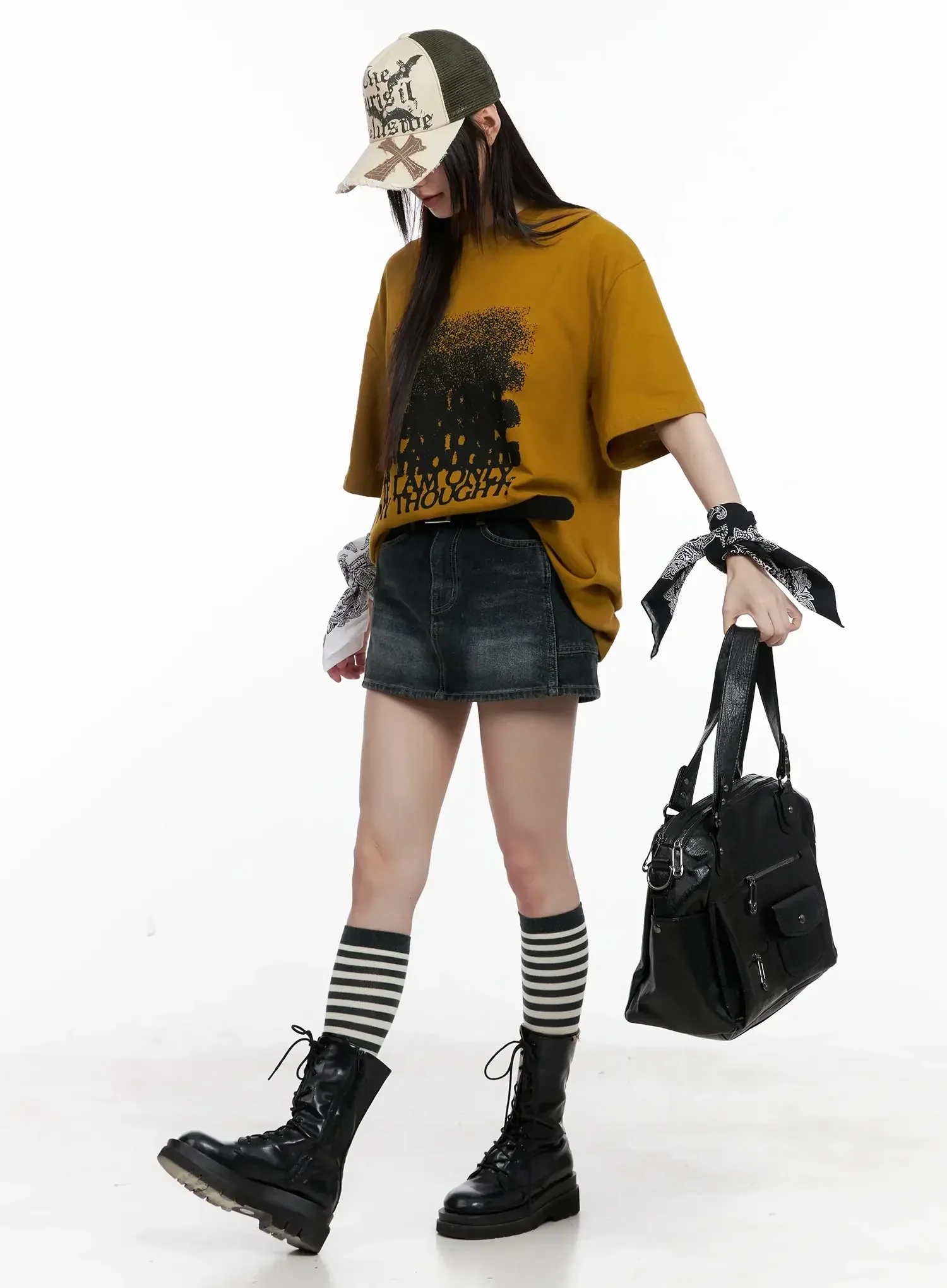 Vintage Wash Denim Mini Skirt IL531 - Image 18