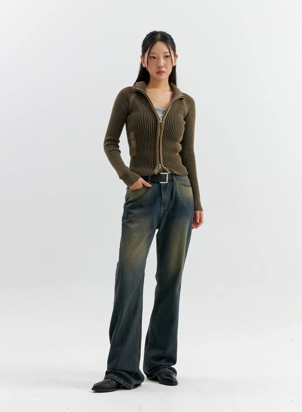 Vintage Wash Flare Jeans CO306 - Image 3