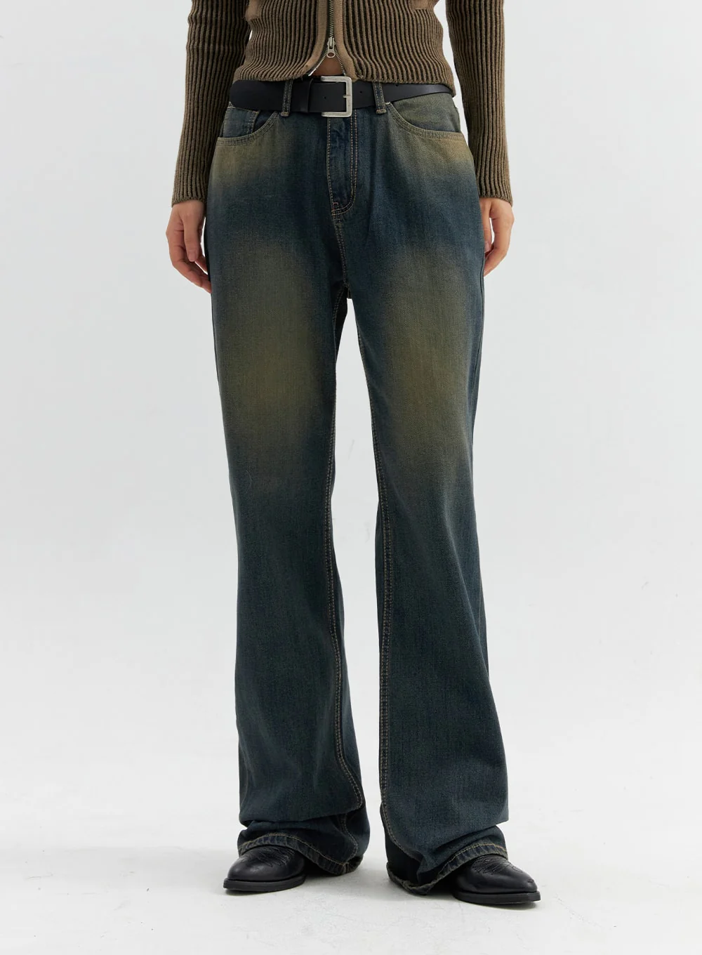 Vintage Wash Flare Jeans CO306 - Image 5