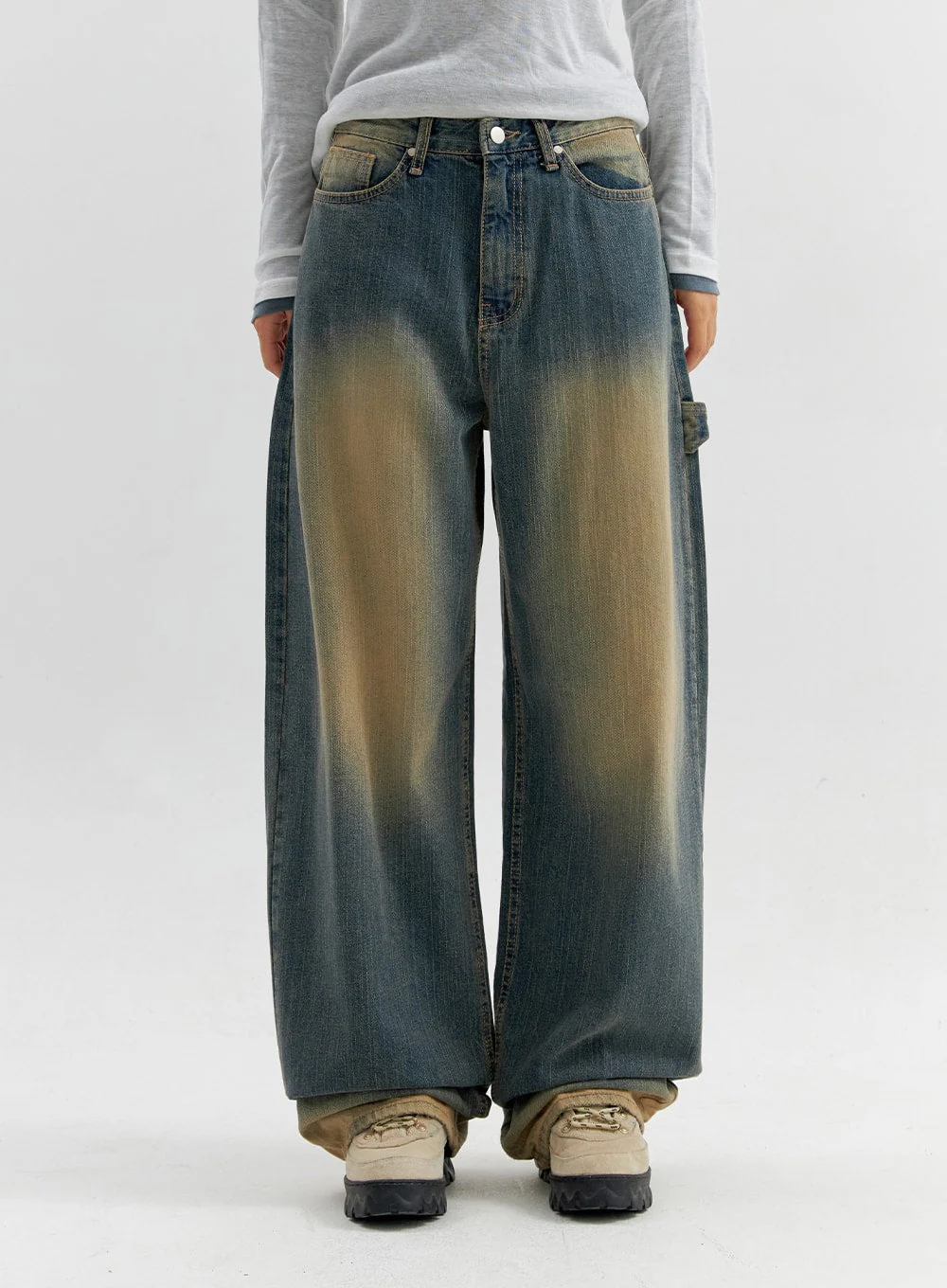 Vintage Wash Wide Leg Jeans CO306 - Image 2