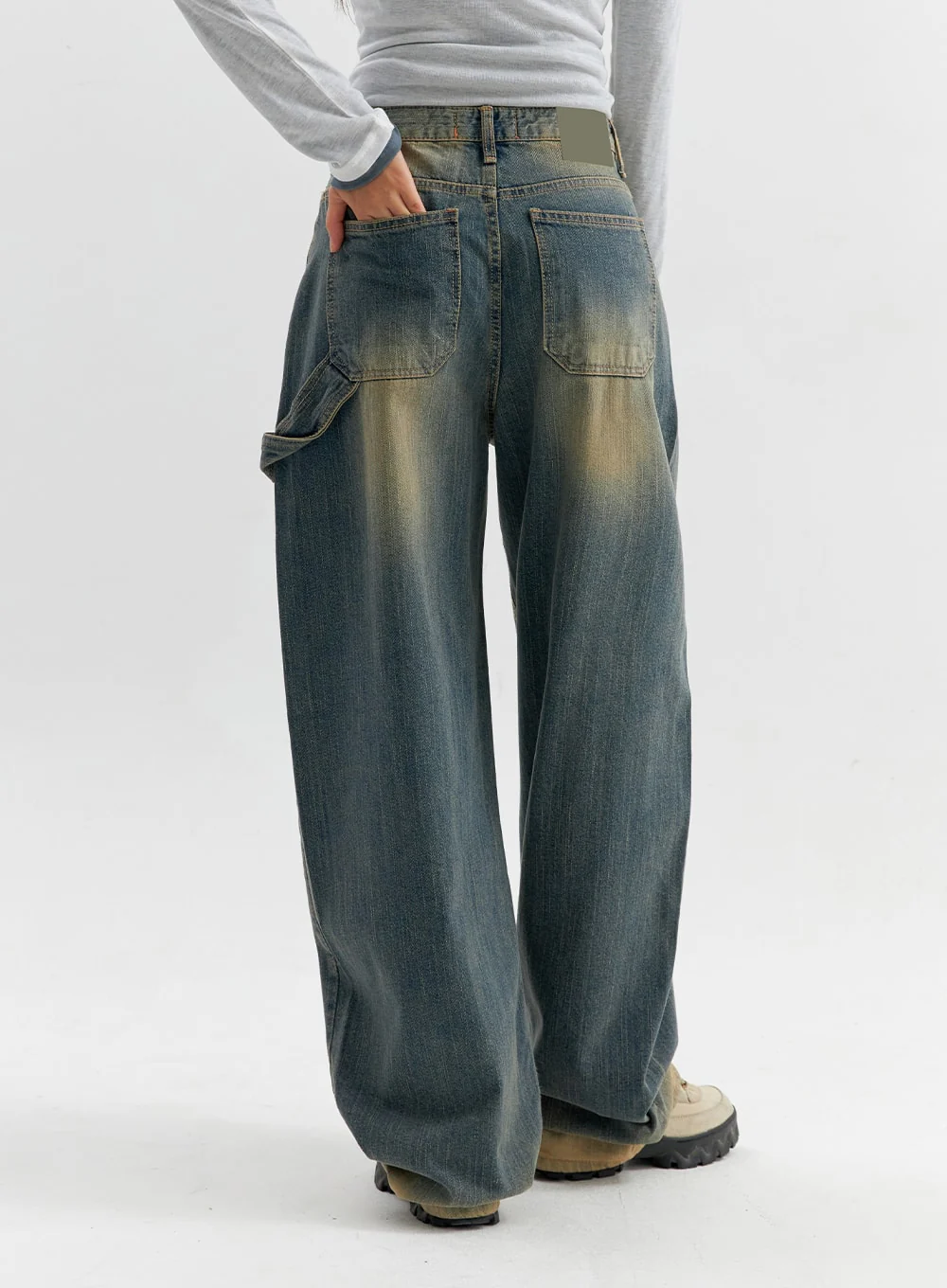 Vintage Wash Wide Leg Jeans CO306 - Image 6