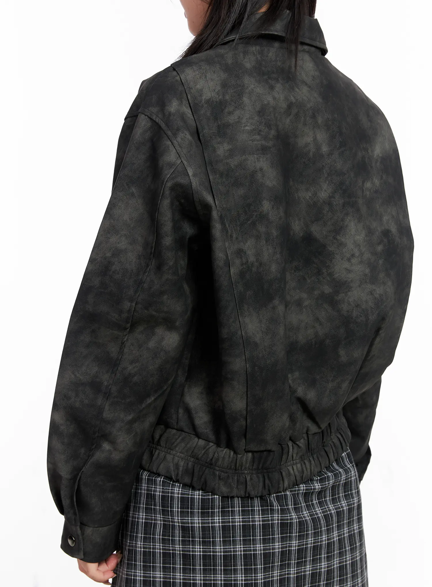 Vintage Washed Faux Leather Jacket CS512 - Image 7