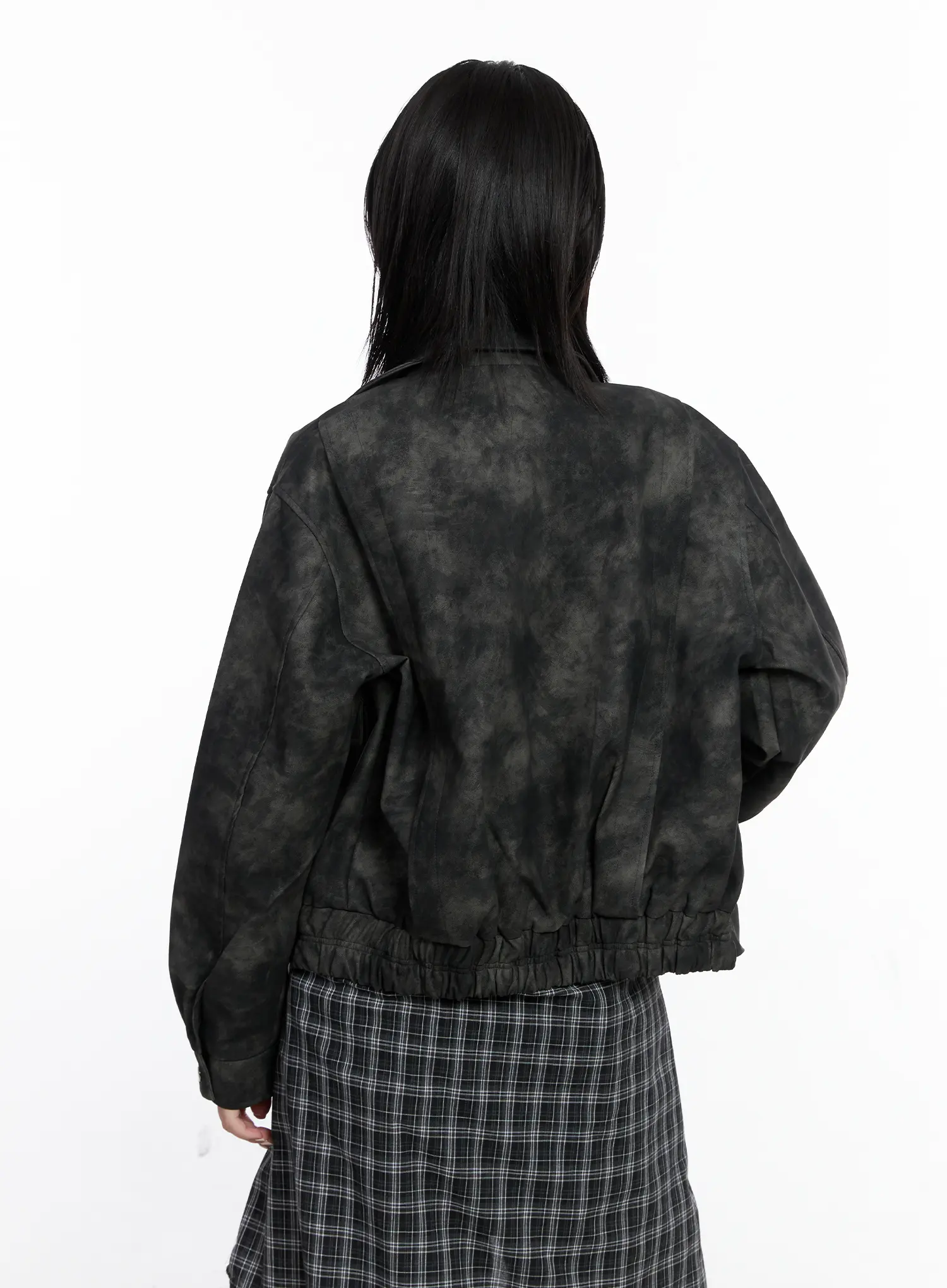 Vintage Washed Faux Leather Jacket CS512 - Image 8