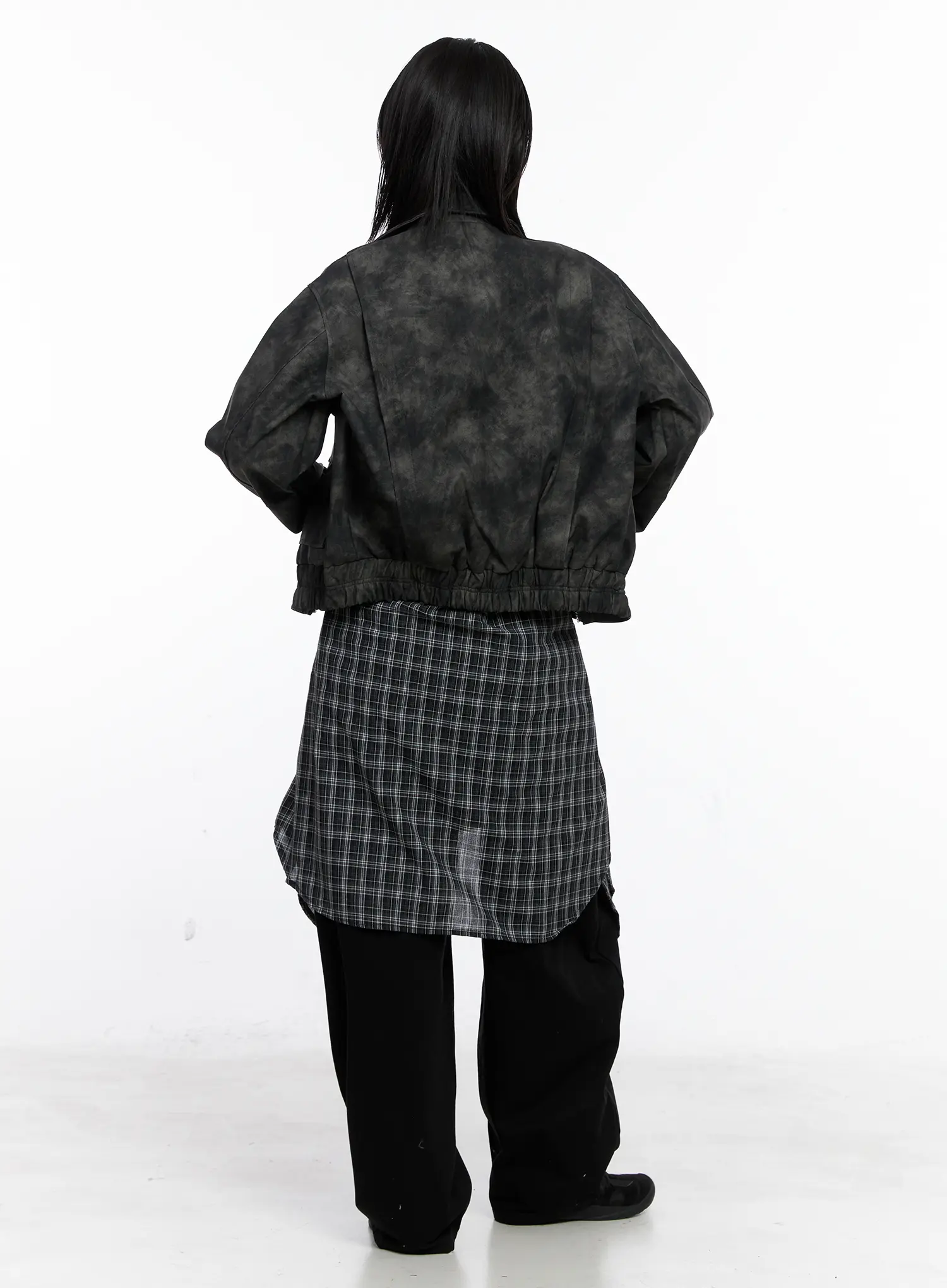 Vintage Washed Faux Leather Jacket CS512 - Image 9