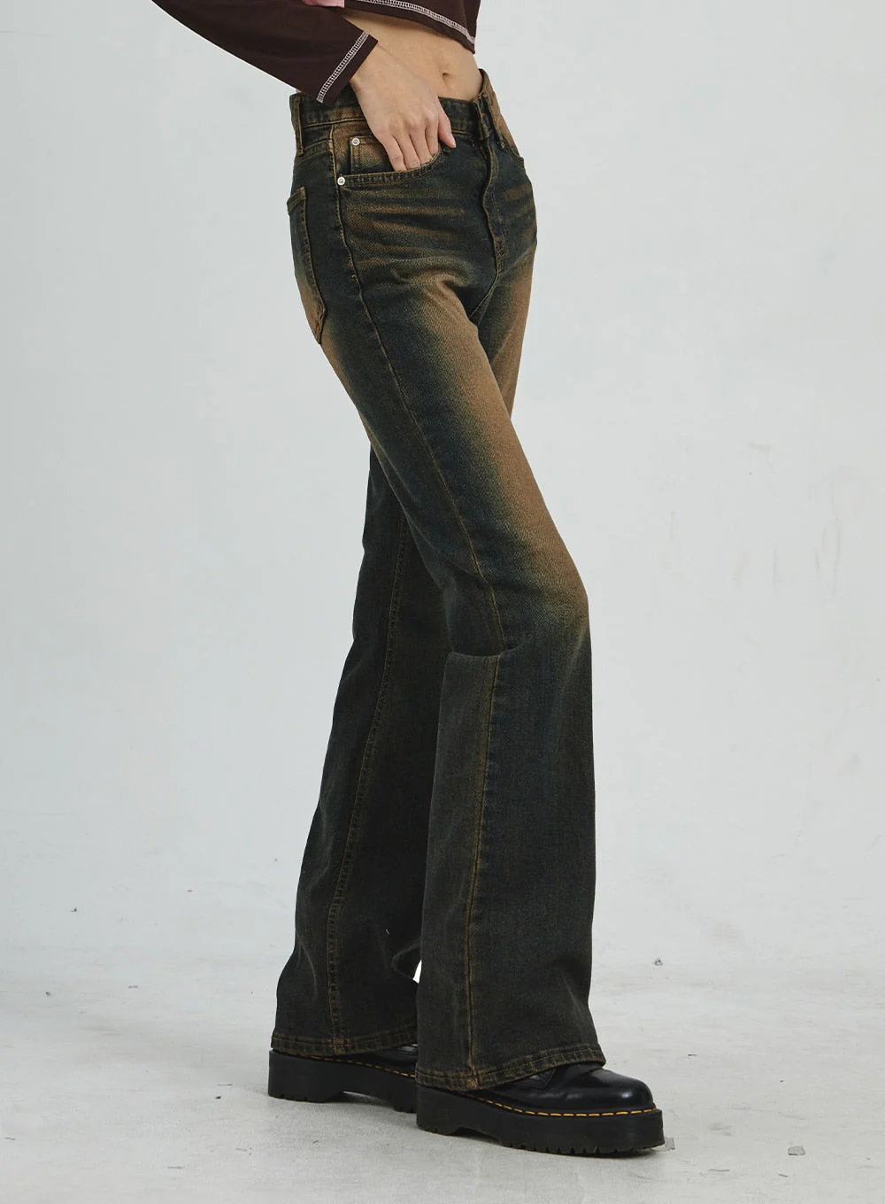 Vintage Washing Bootcut Jeans CD02 - Image 5