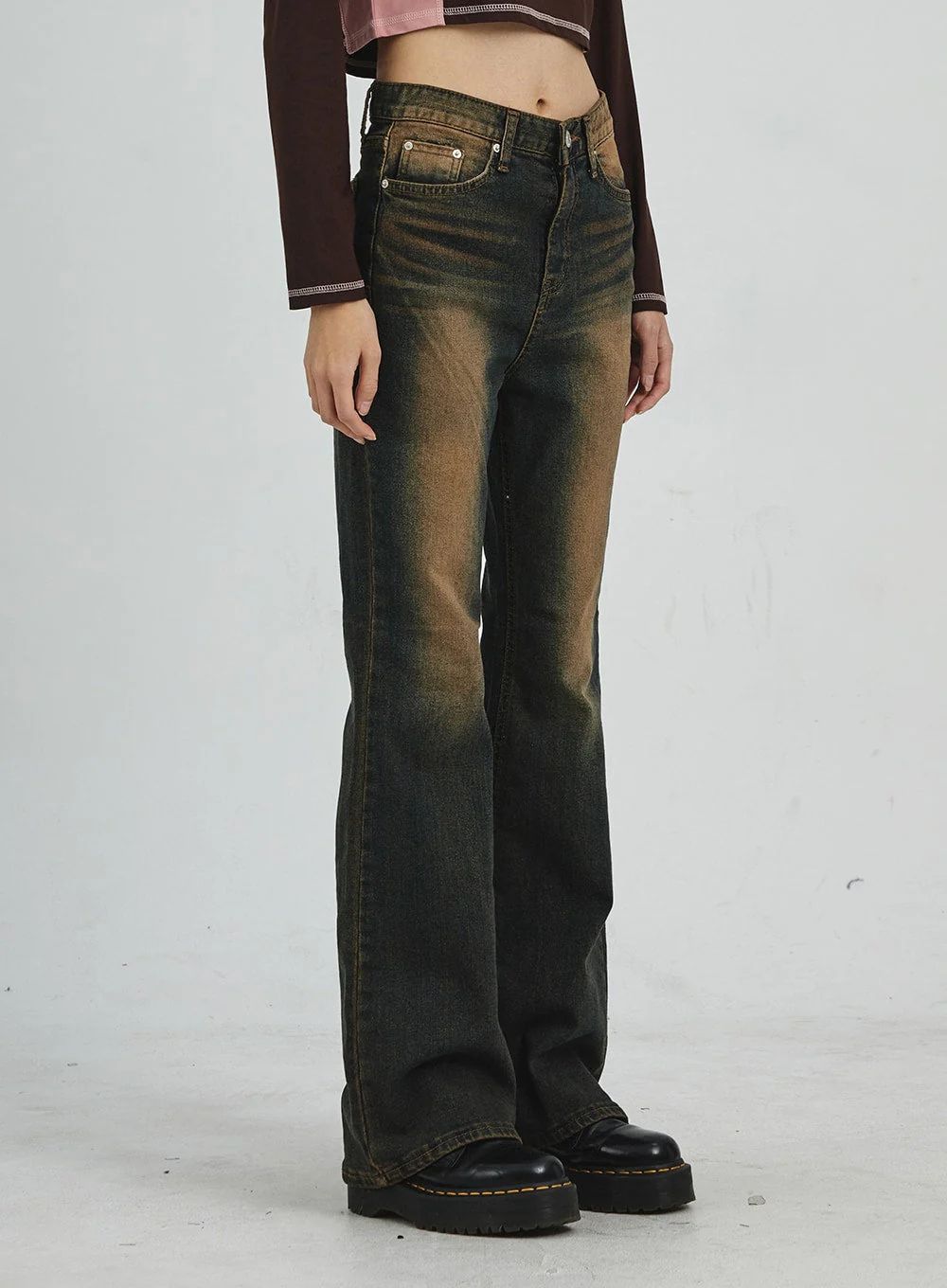 Vintage Washing Bootcut Jeans CD02 - Image 9