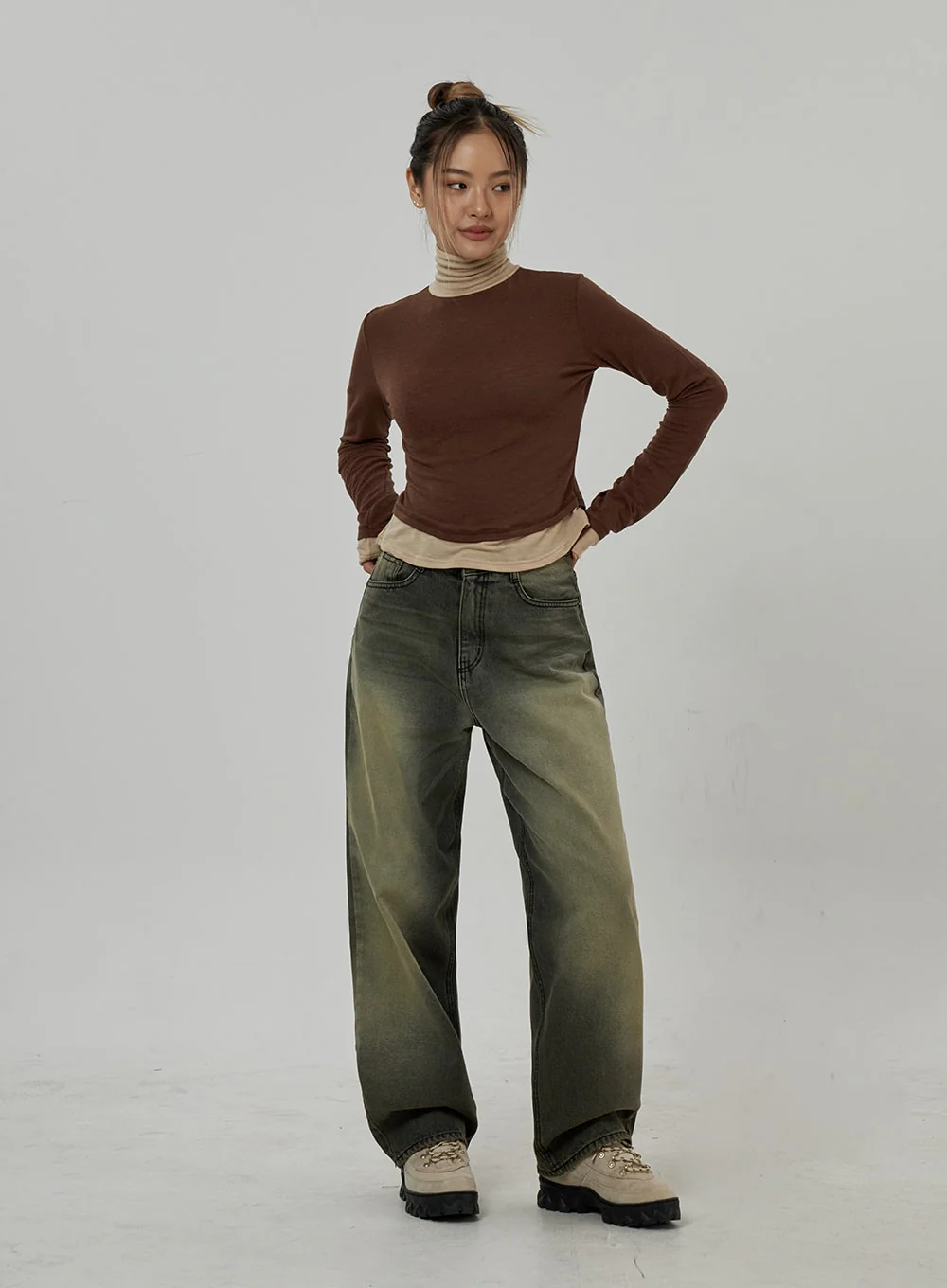 Vintage Washing Wide Leg Jeans CD26 - Image 13