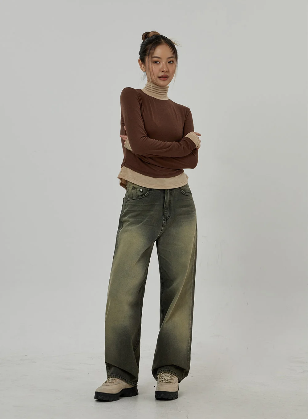 Vintage Washing Wide Leg Jeans CD26 - Image 3
