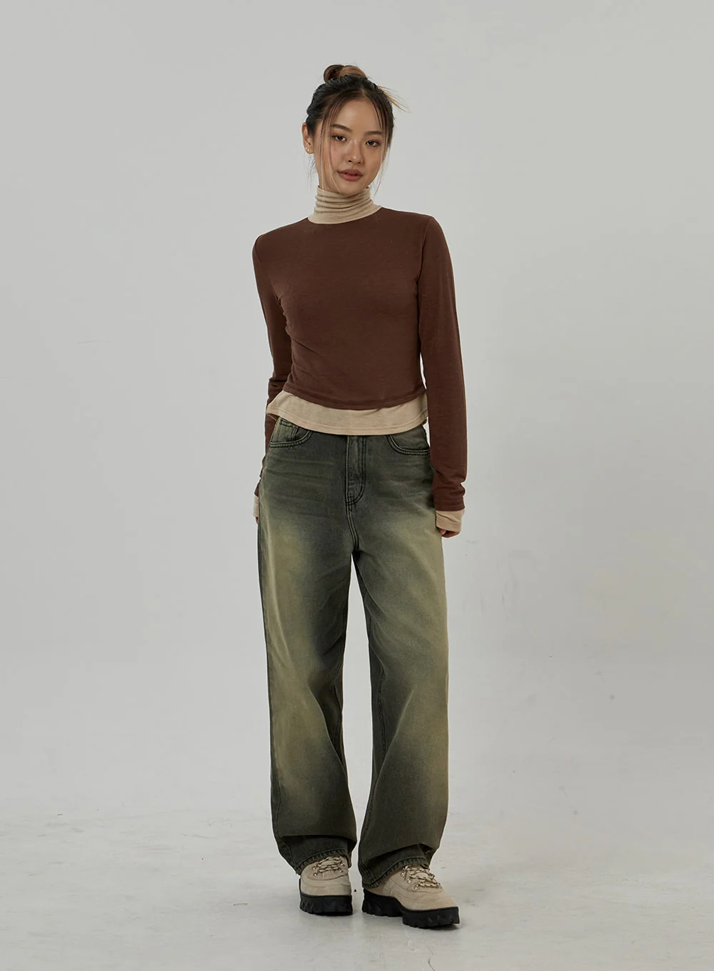 Vintage Washing Wide Leg Jeans CD26 - Image 4