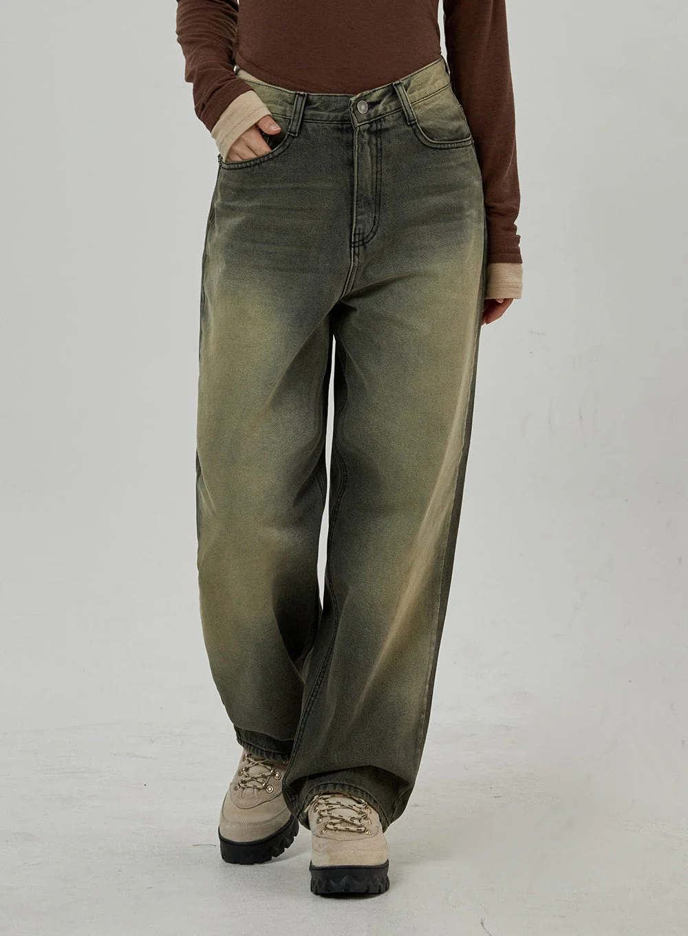 Vintage Washing Wide Leg Jeans CD26 - Image 5