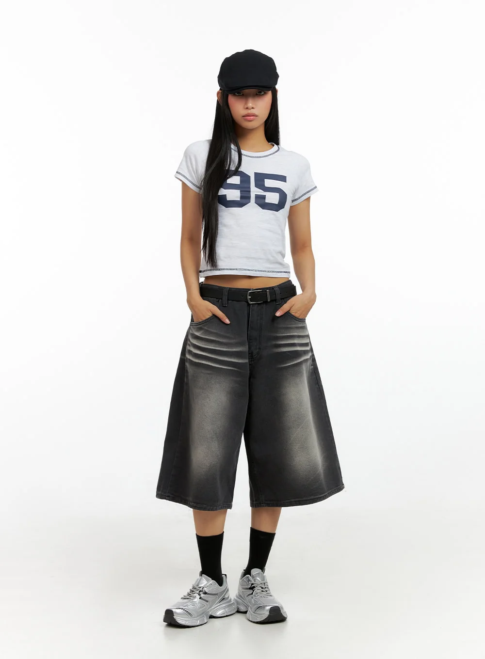 Washed Baggy Jorts IL419 - Image 3