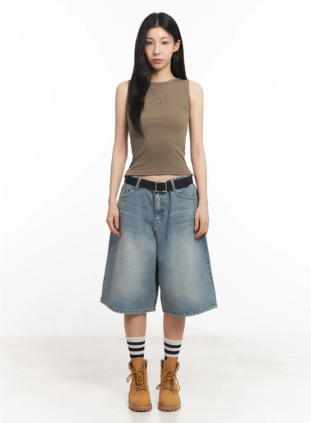 Washed Baggy Jorts IY529 - Image 4