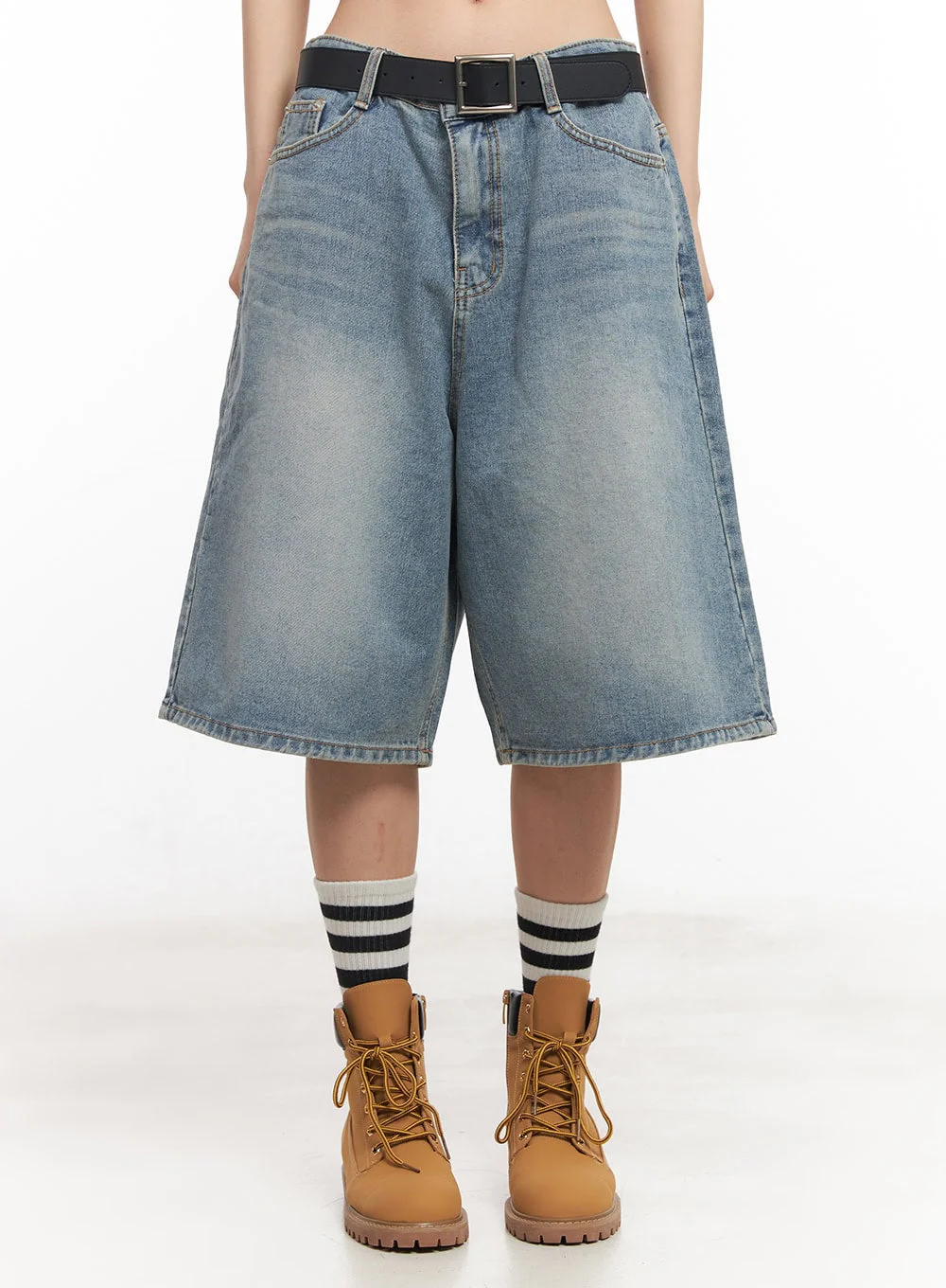 Washed Baggy Jorts IY529 - Image 5