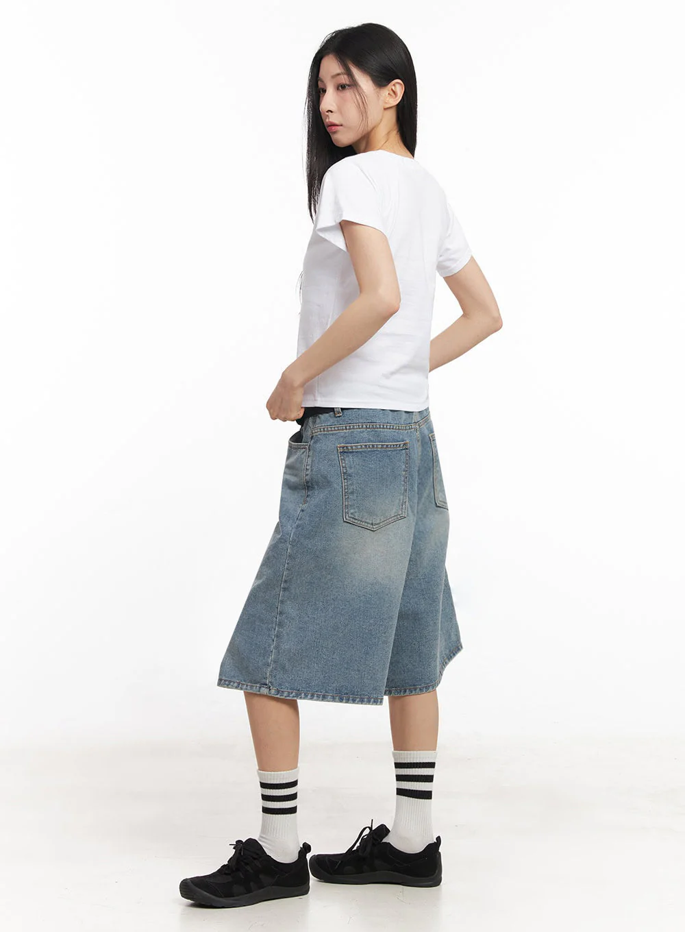 Washed Baggy Jorts IY529 - Image 7