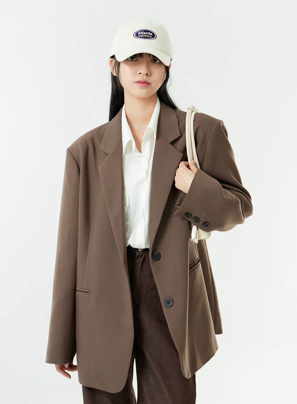Washed Dark Brown Straight Fit Pants OG24 - Image 11
