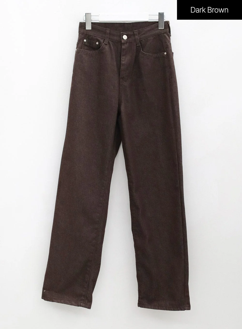 Washed Dark Brown Straight Fit Pants OG24 - Image 16