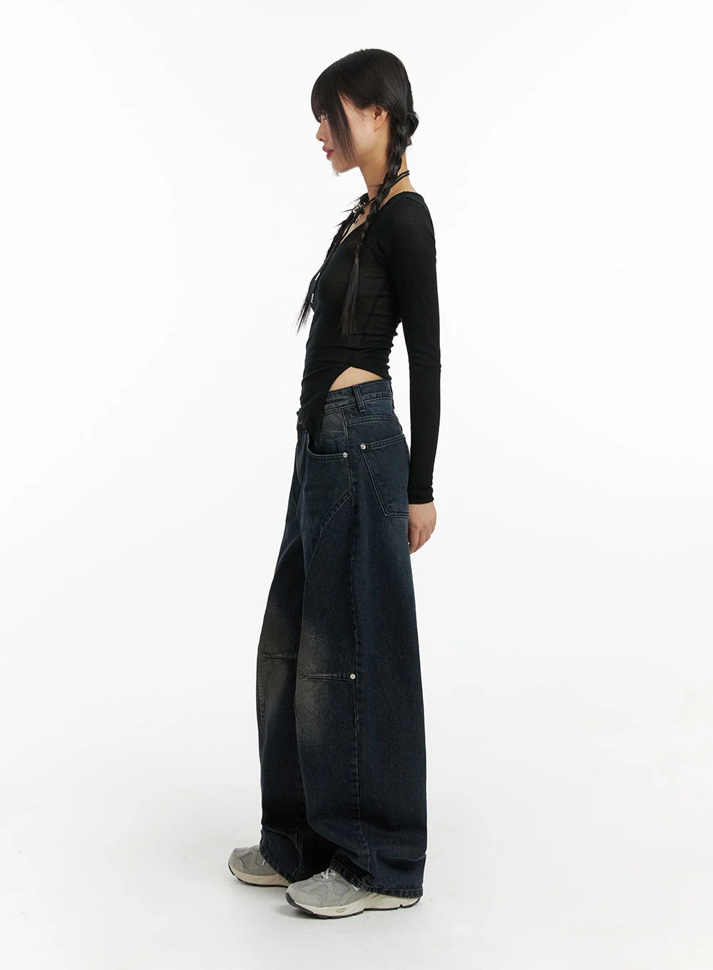 Washed Denim Baggy Jeans CF422 - Image 5