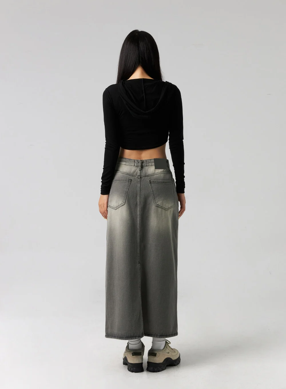 Washed Denim Maxi Skirt CG327 - Image 10