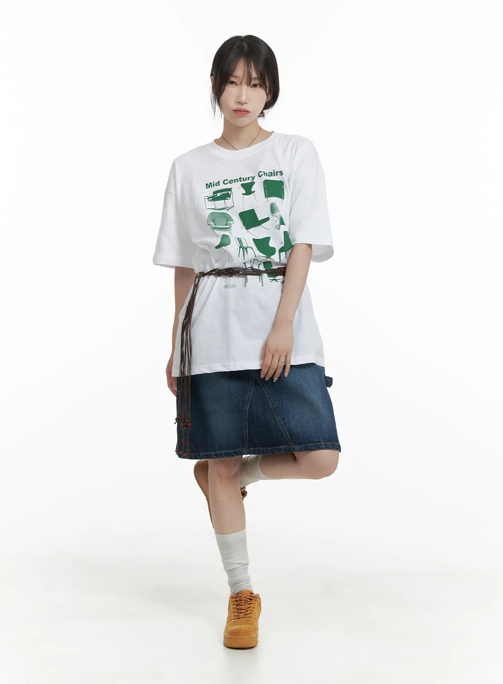 Washed Denim Midi Skirt CA404 - Image 2