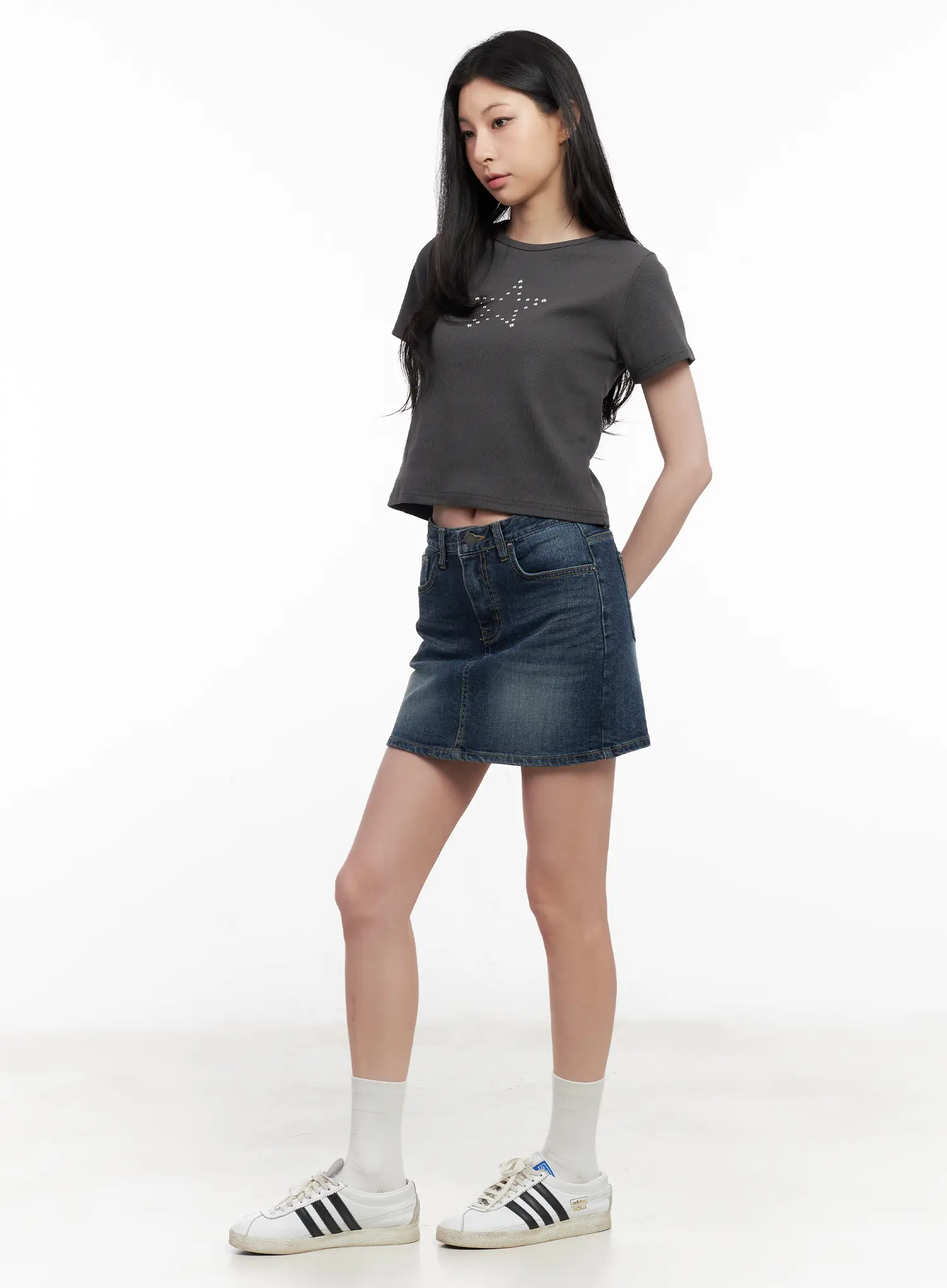 Washed Denim Mini Skirt CL501 - Image 5