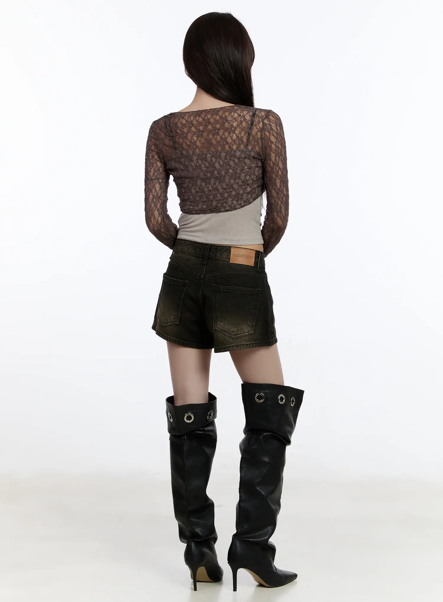 Washed Denim Shorts CA503 - Image 7