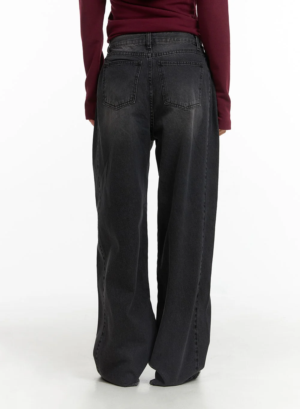 Washed Denim Wide-Leg Jeans CJ426 - Image 3