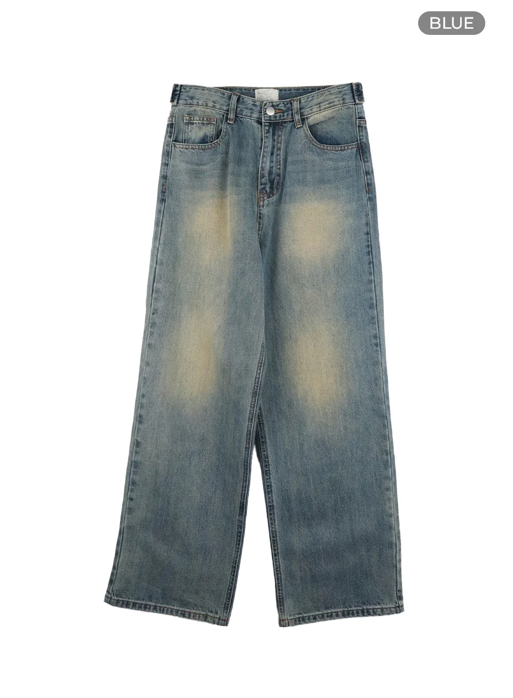 Washed Denim Wide Leg Jeans IA417 - Image 9