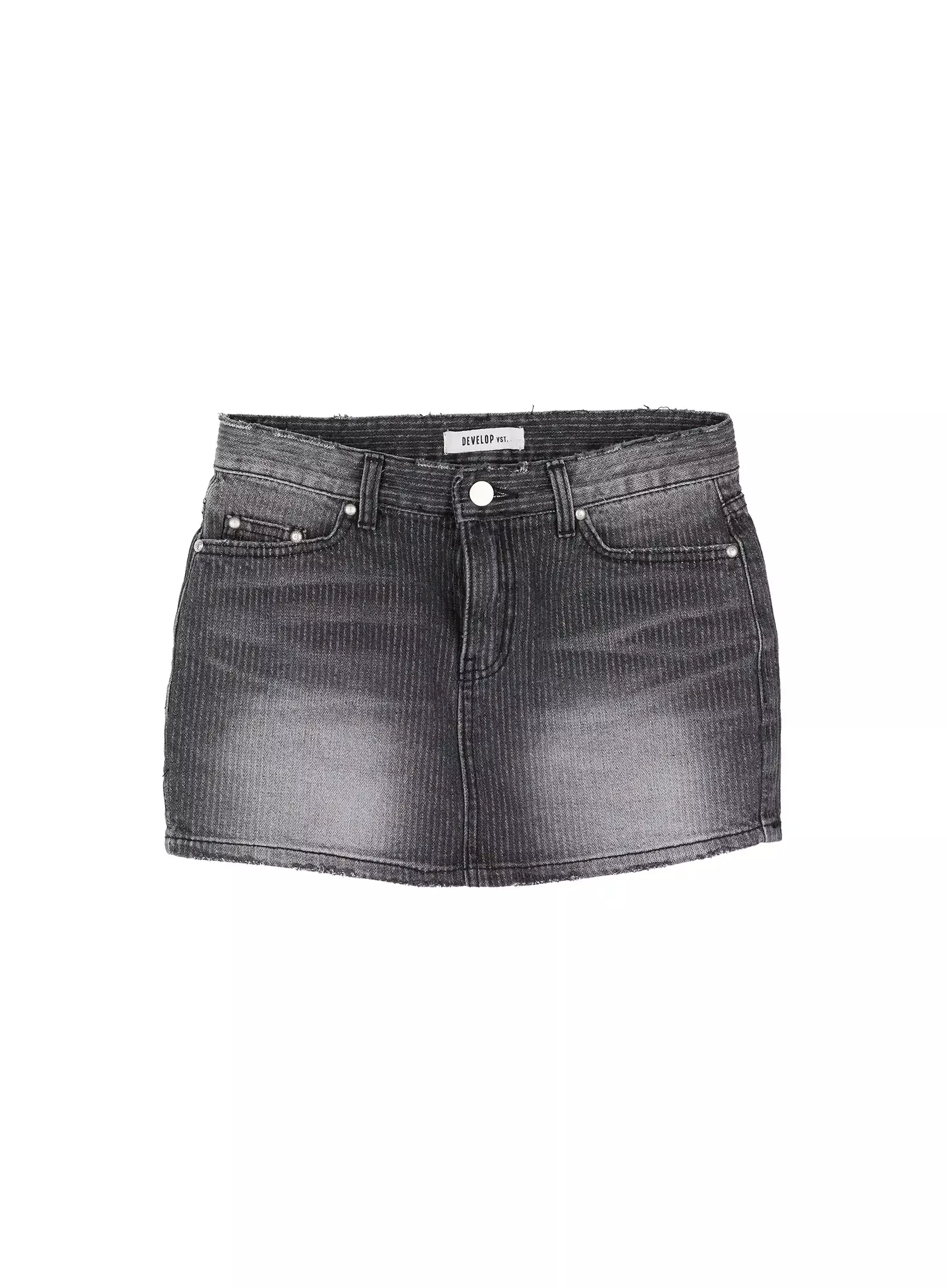 Washed Low-Rise Denim Mini Skirt IU525 - Image 16