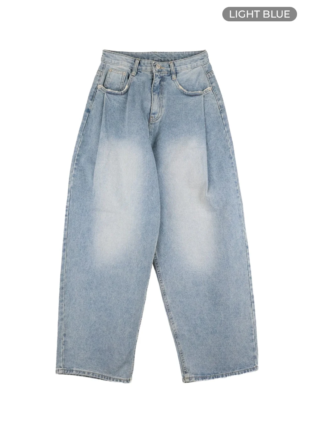 Washed Out Wide Fit Baggy Jeans CA416 - Image 9