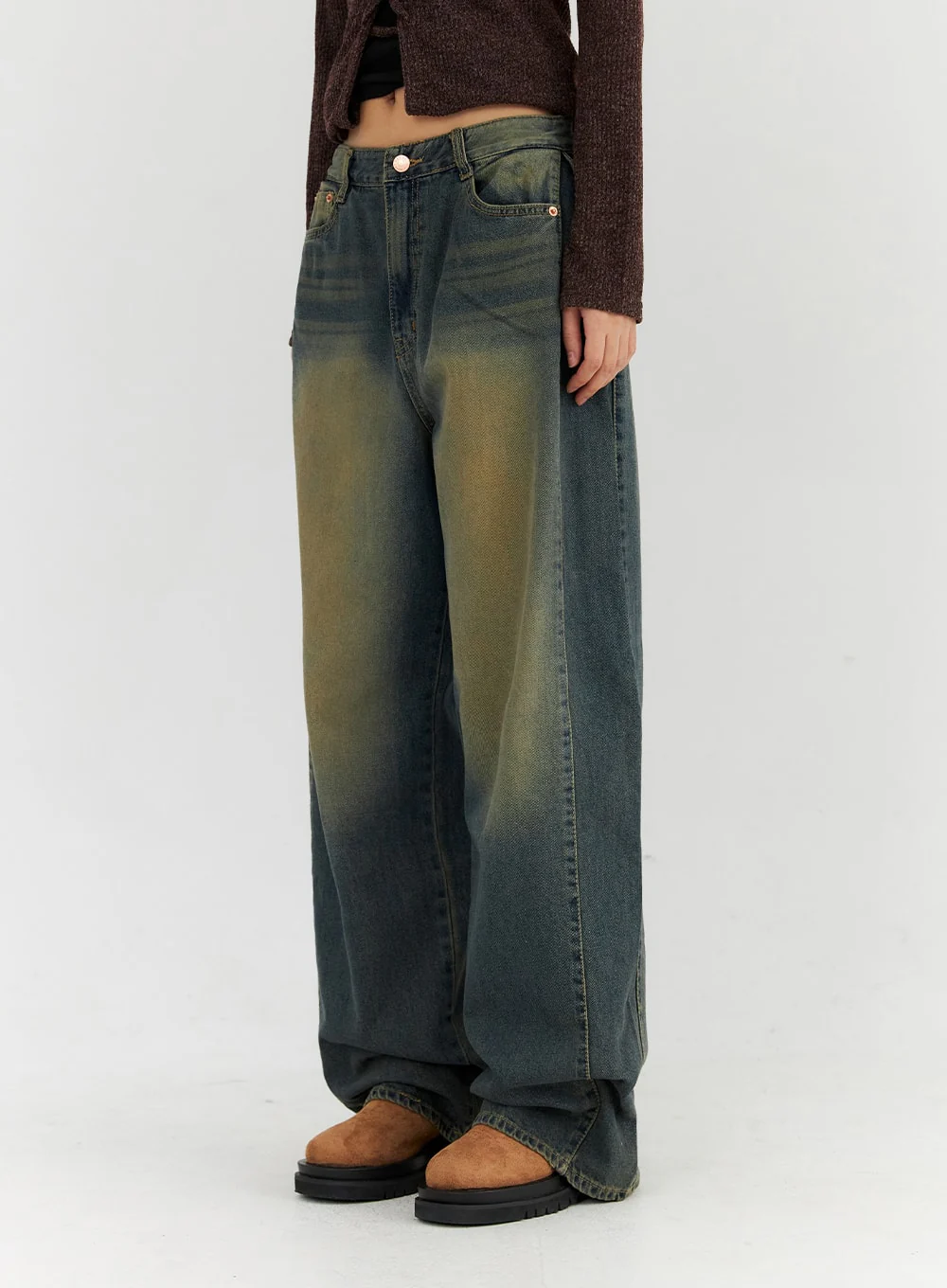 Washed Wide Leg Jeans CN315 - Image 5