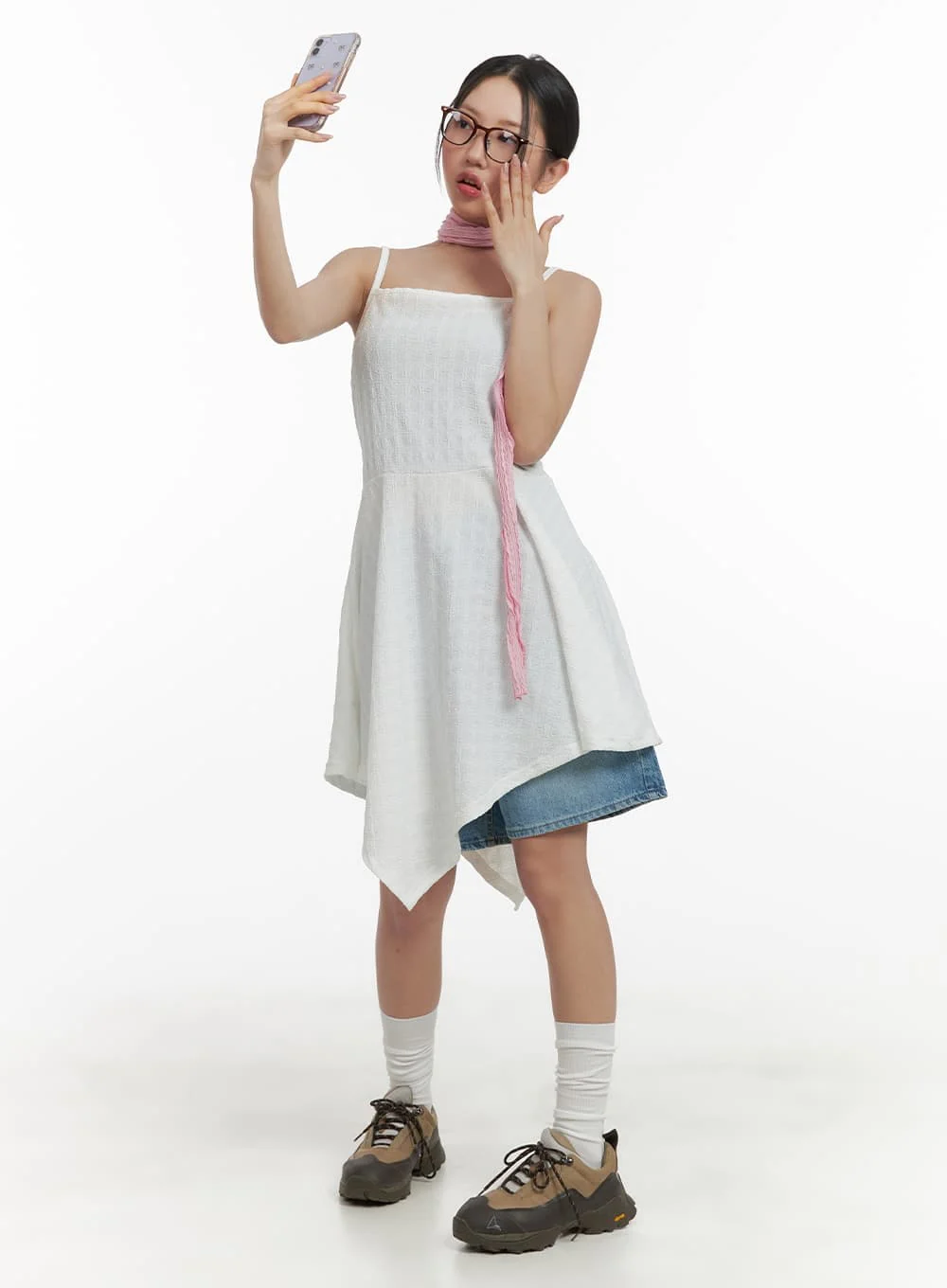 Washed Wide Leg Jorts CA409 - Image 2