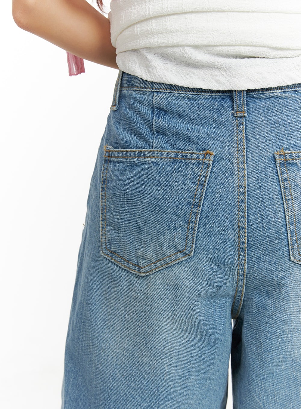 Washed Wide Leg Jorts CA409 - Image 5