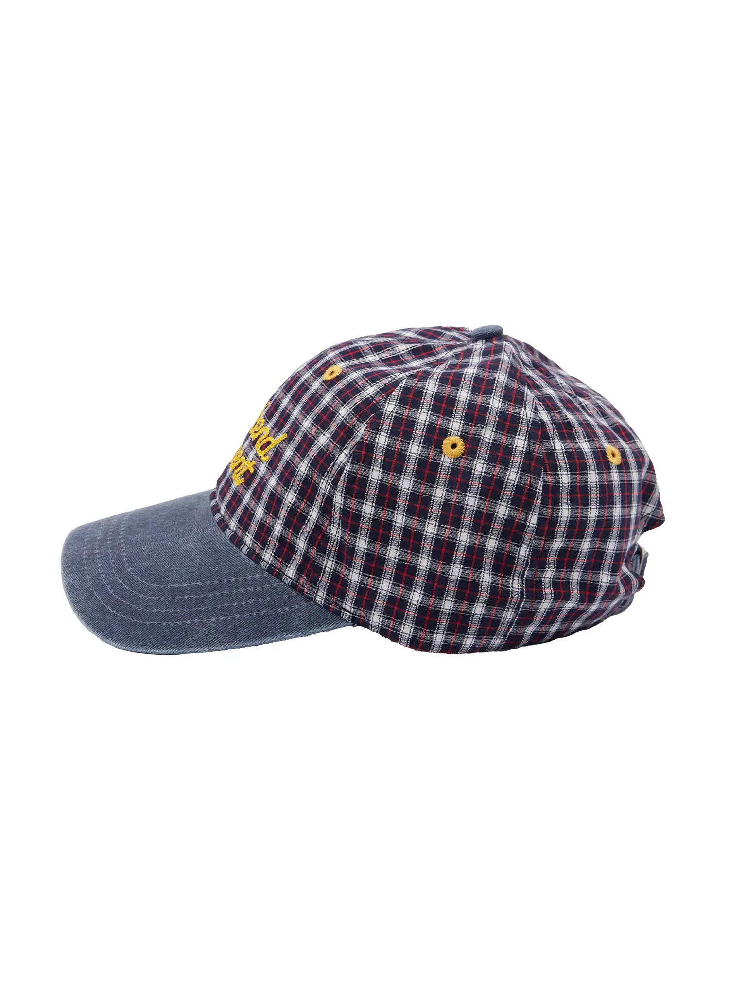 "Weekend Moment" Embroidered Denim Plaid Baseball Cap IF511 - Image 11