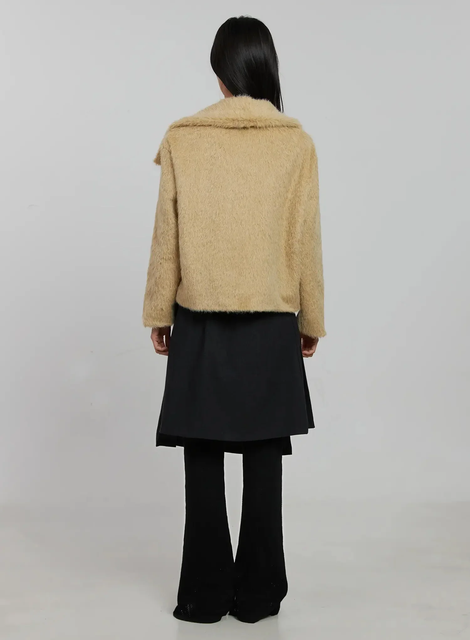 Wide Collar Faux Fur Coat IJ509 - Image 11
