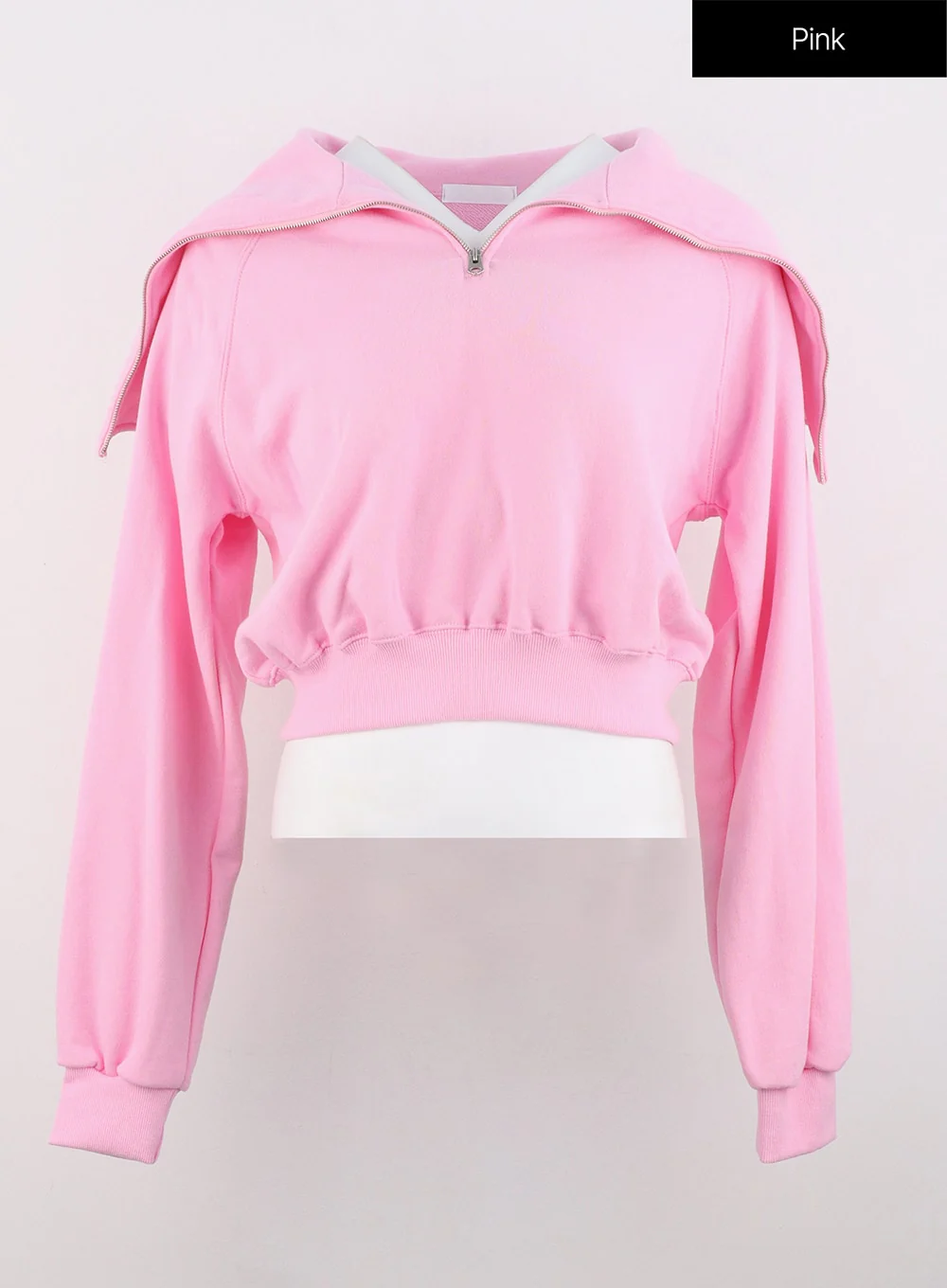 Wide Collar Half-Zip Sweatshirt OS302 - Image 12