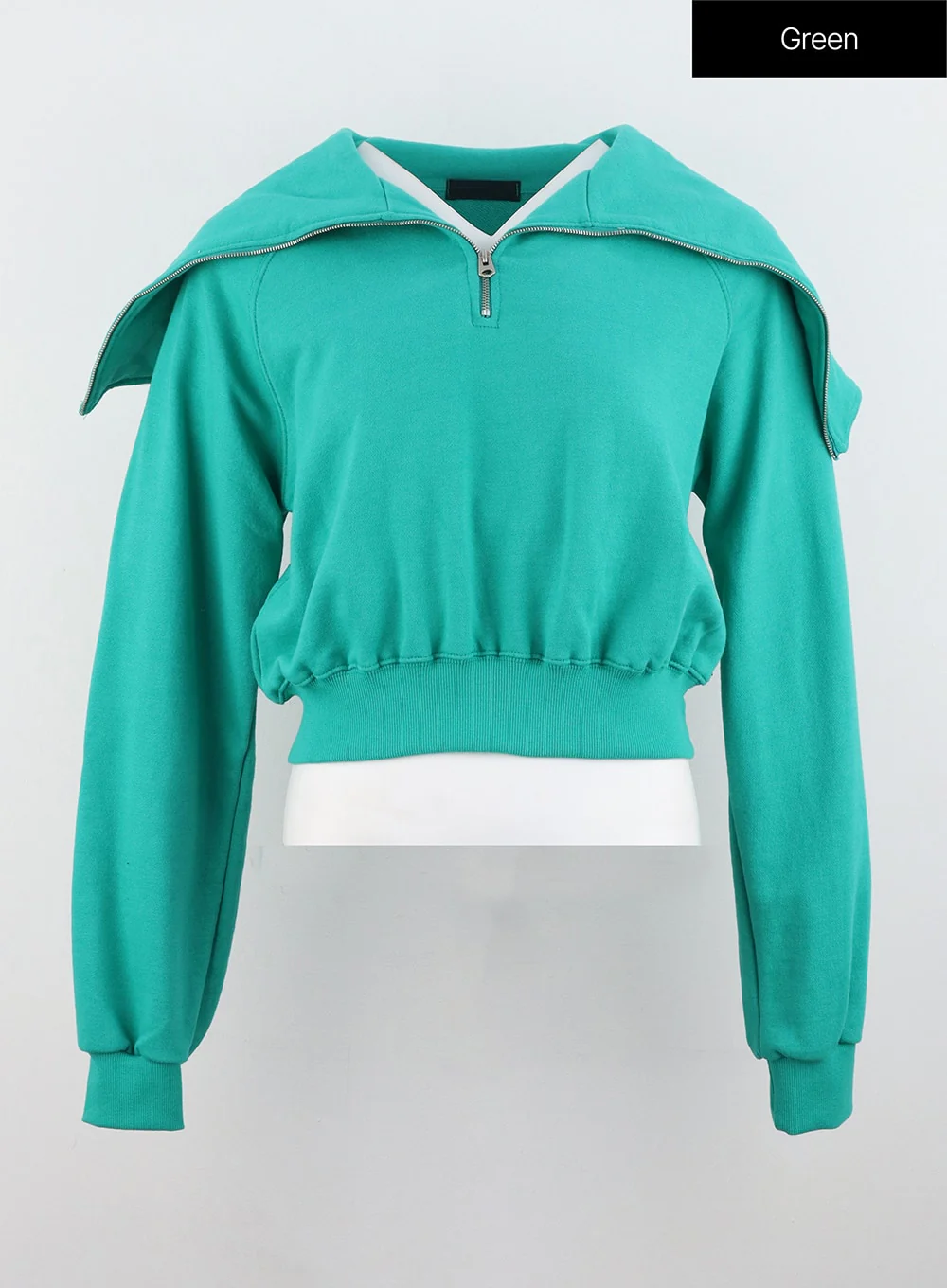 Wide Collar Half-Zip Sweatshirt OS302 - Image 14