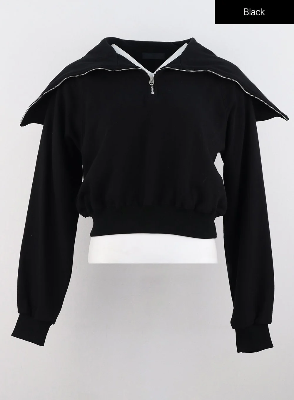 Wide Collar Half-Zip Sweatshirt OS302 - Image 15