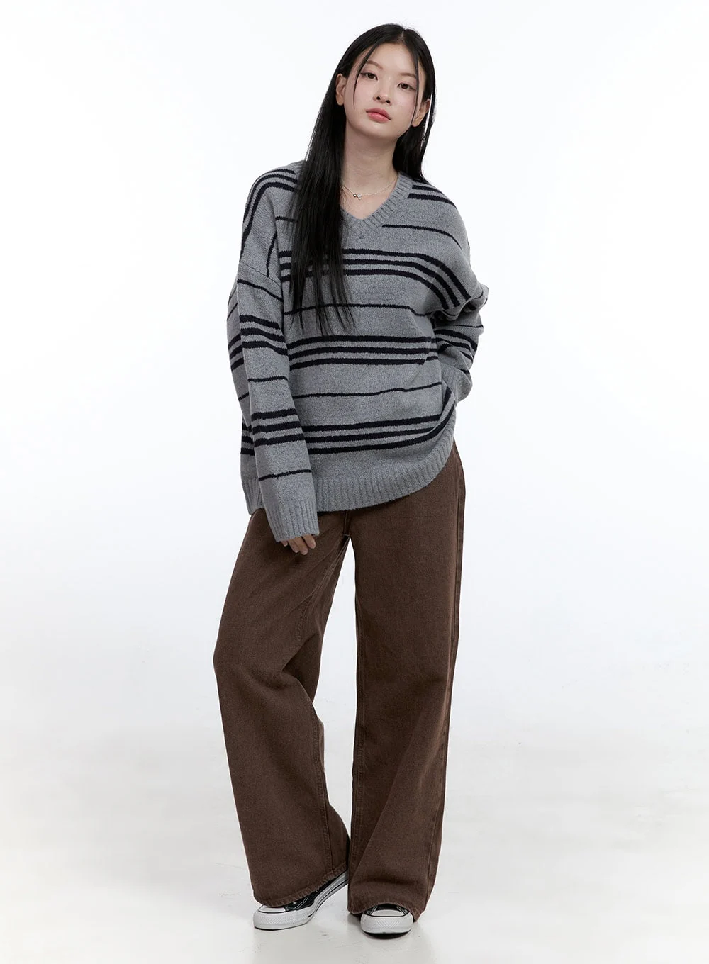 Wide-Fit Solid Cotton Pants OO429 - Image 3