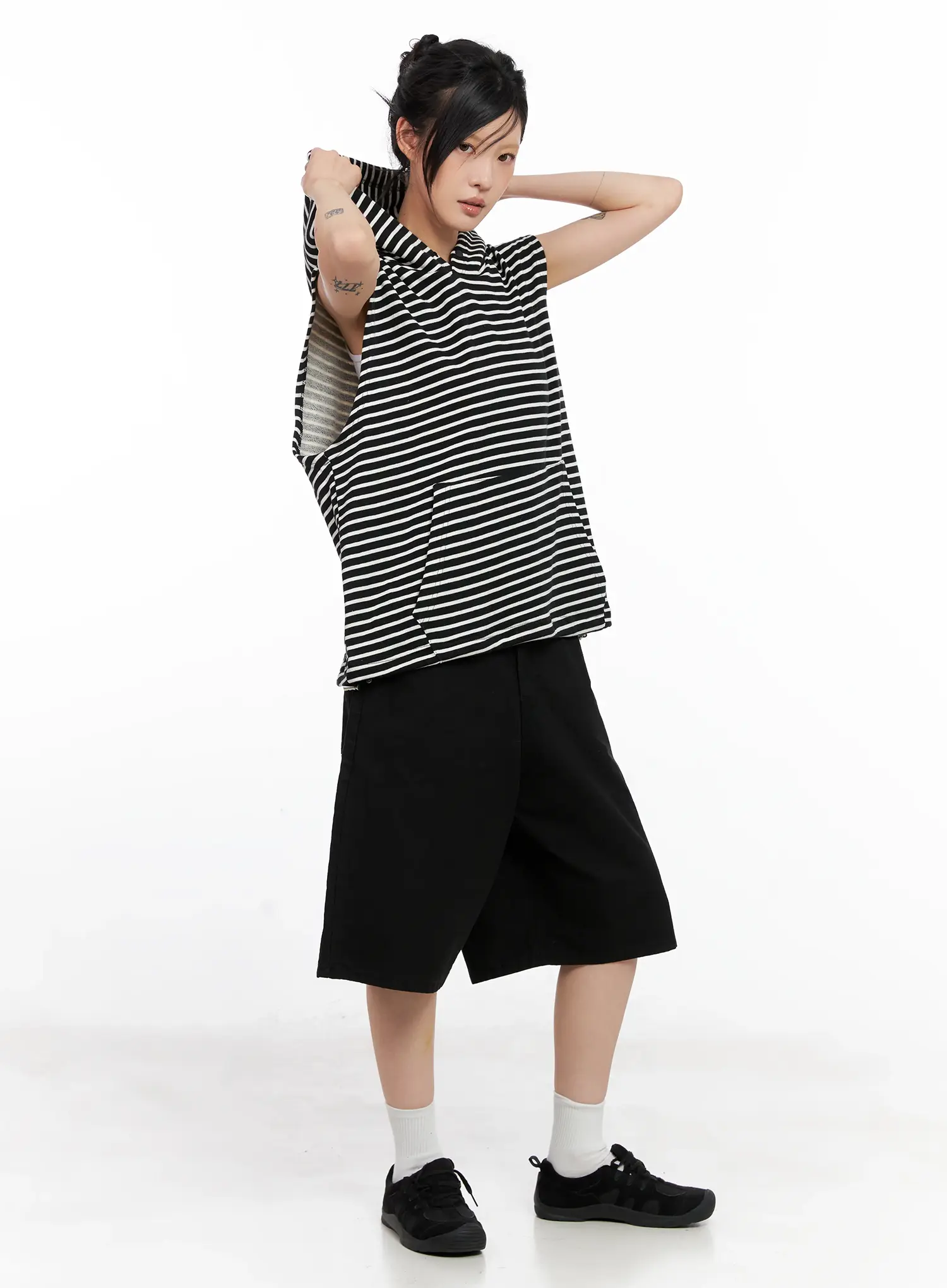 Wide-Leg Cotton Bermuda Shorts CL525 - Image 5