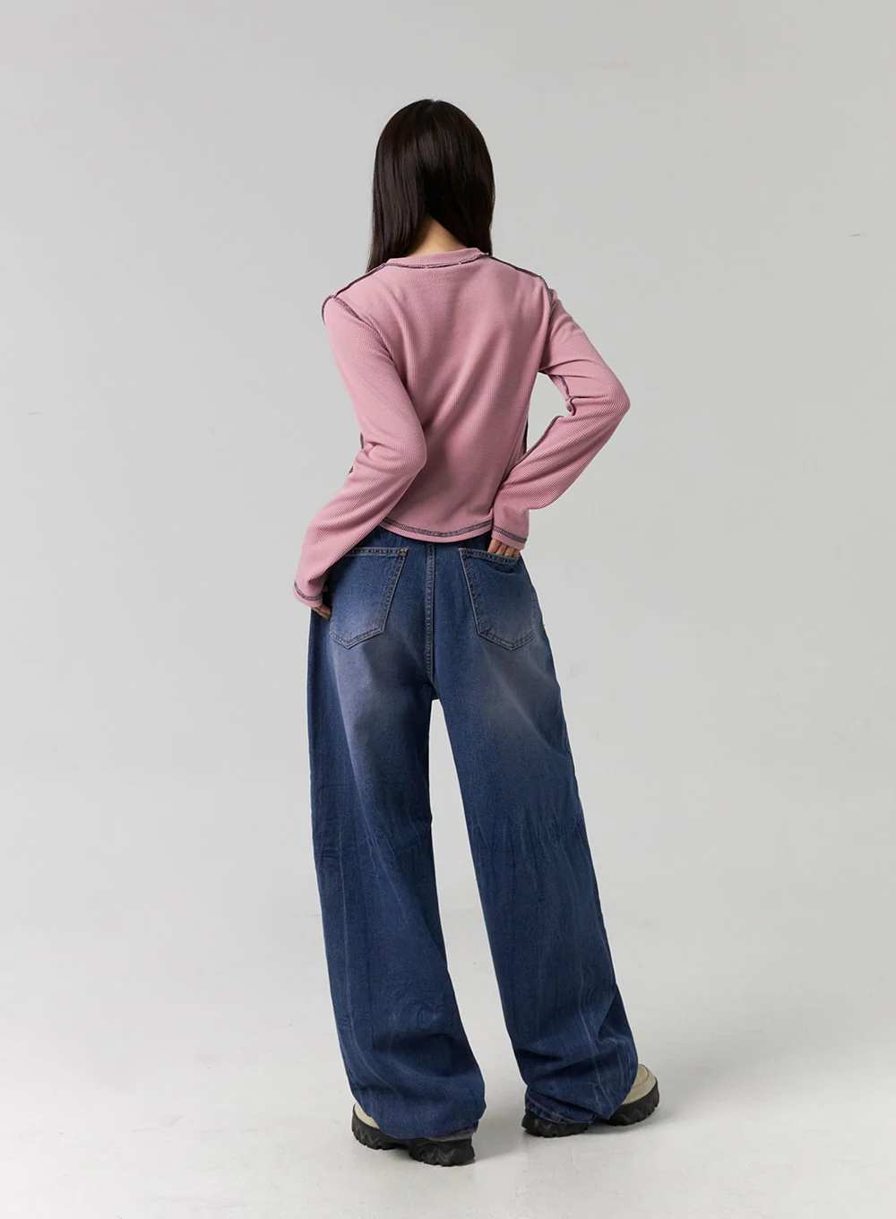 Wide Leg Cotton Jeans CG331 - Image 10