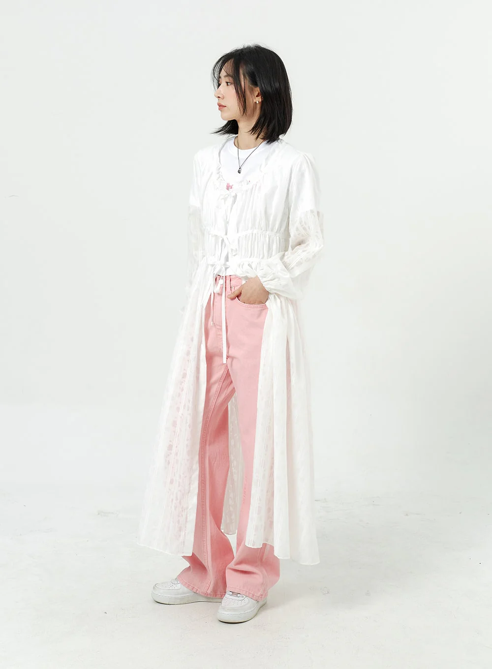 Wide Leg Cotton Pants OM313 - Image 2