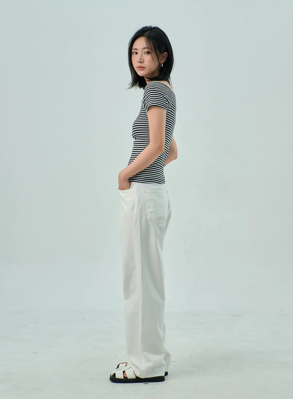 Wide Leg Cotton Pants OY310 - Image 8