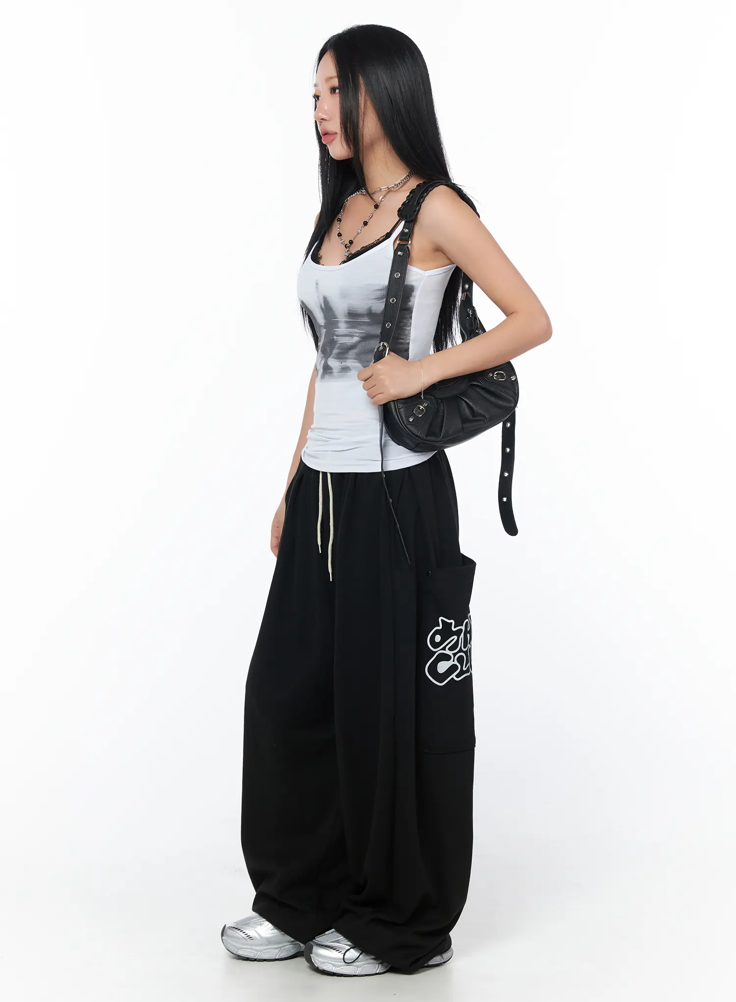 Wide Leg Graphic Sweatpants CY512 - Image 2