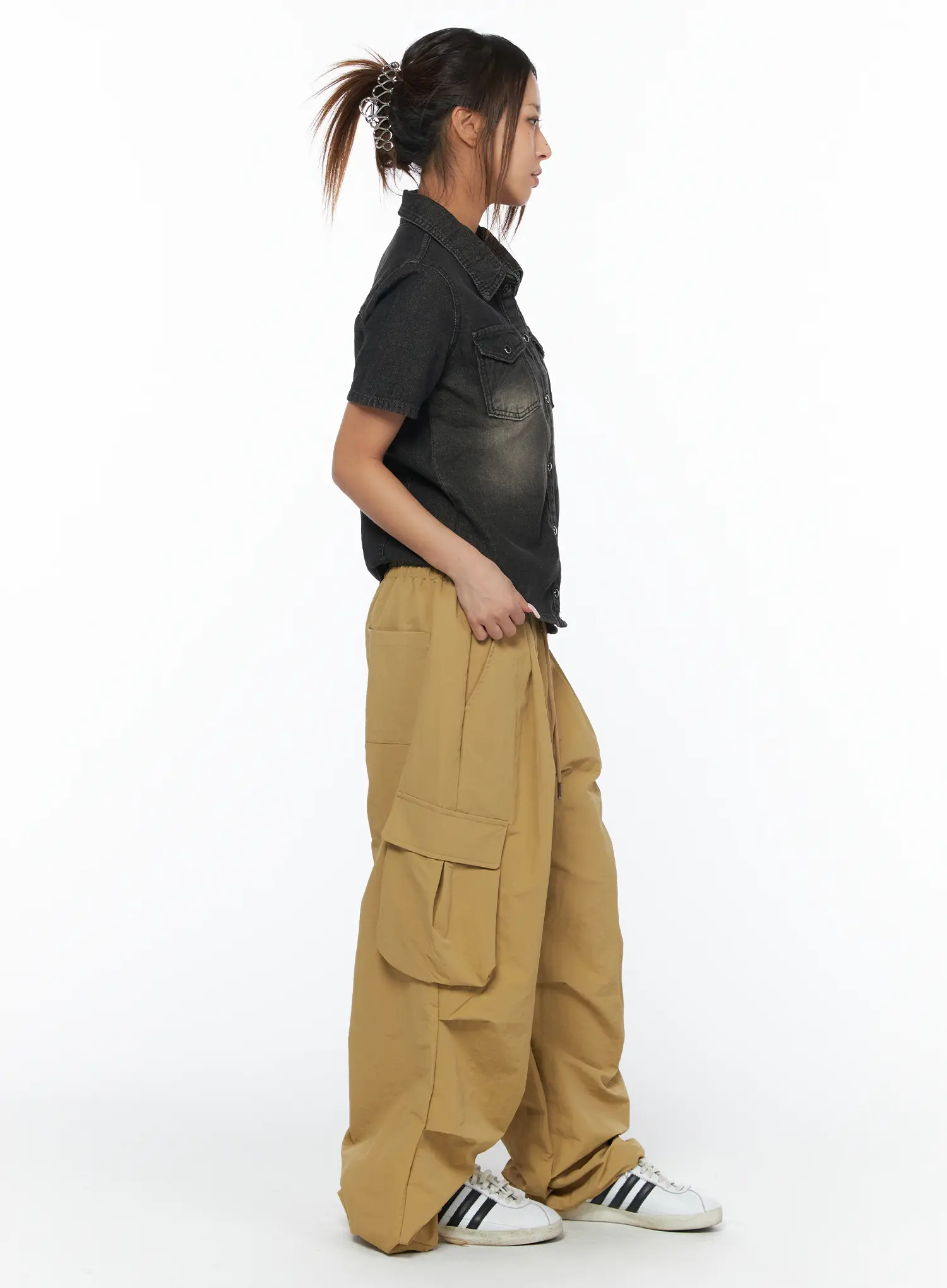 Wide Leg Parachute Style Pants CA517 - Image 6