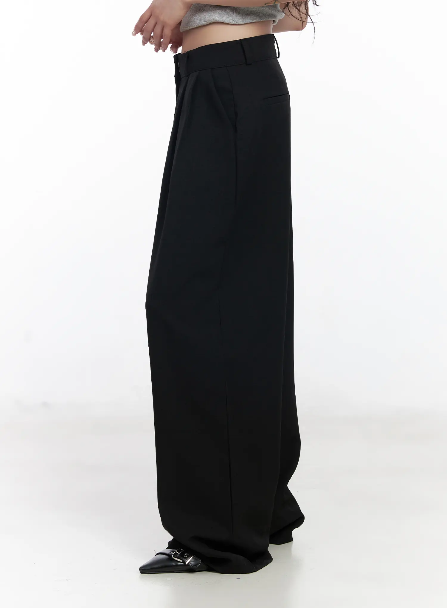 Wide Leg Pin-Tuck Slacks CJ526 - Image 5