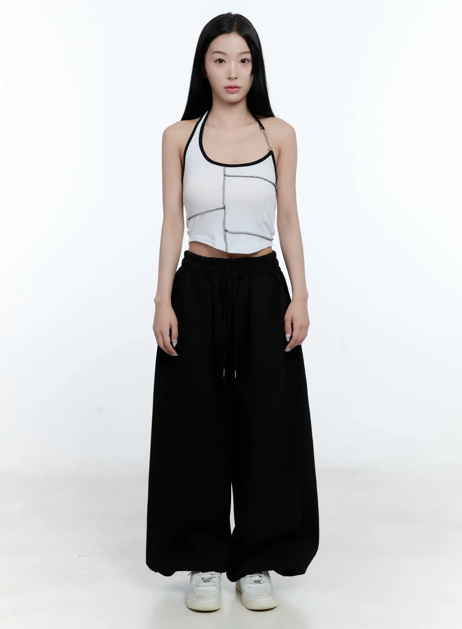 Wide-Leg Relaxed-Fit Track Pants CL530 - Image 2
