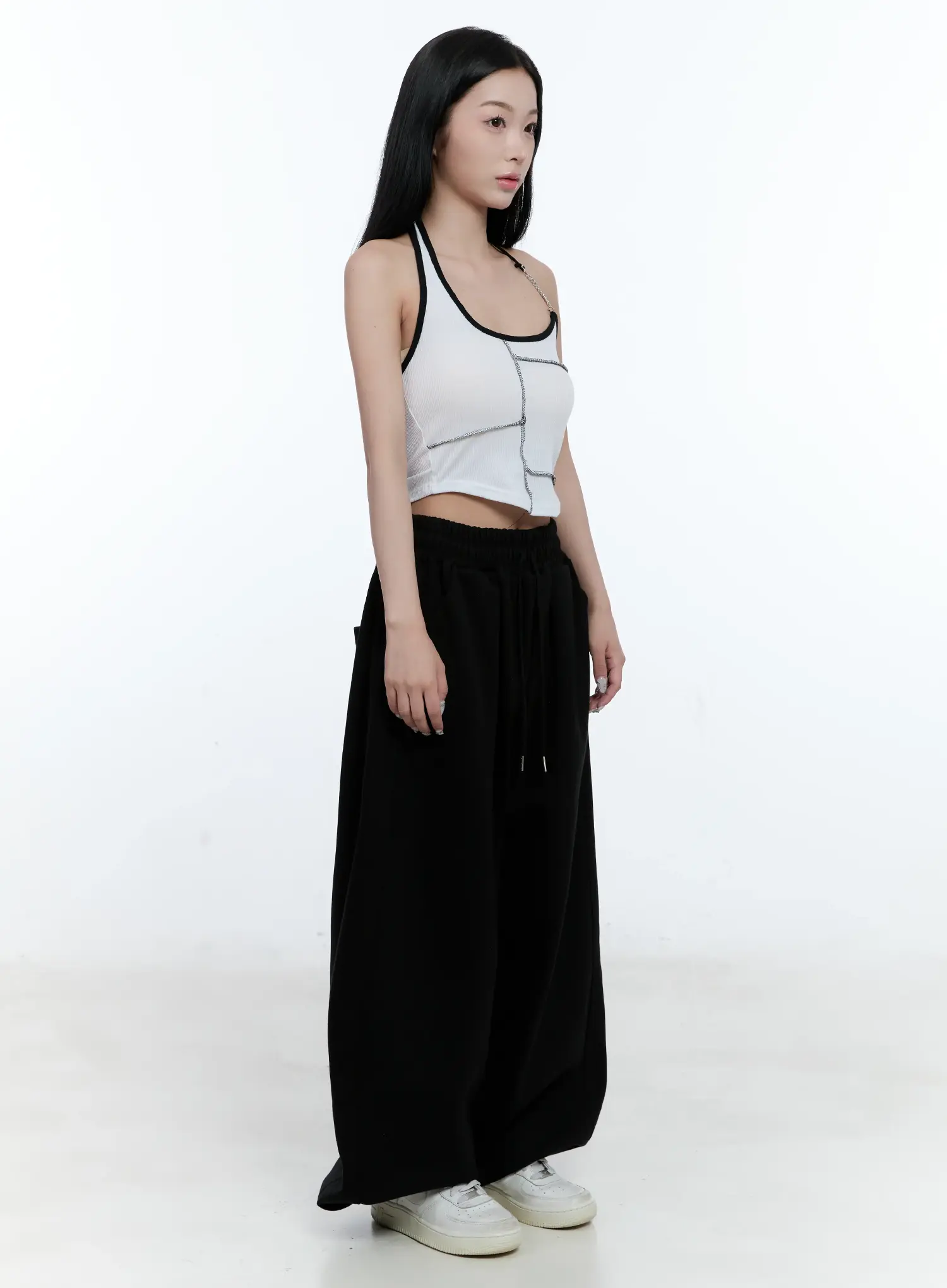 Wide-Leg Relaxed-Fit Track Pants CL530 - Image 3