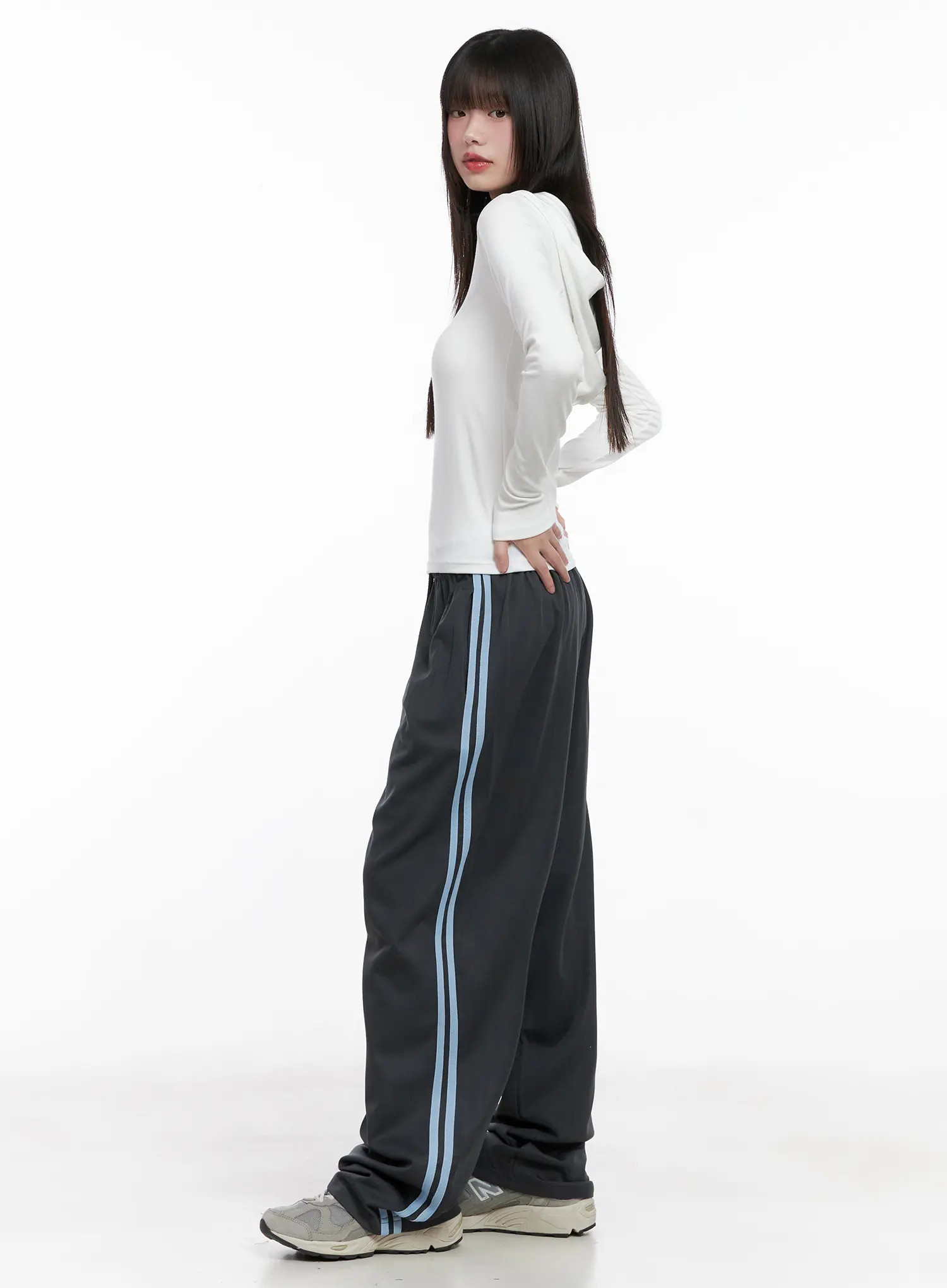 Wide-Leg Striped Track Pants CG519 - Image 5